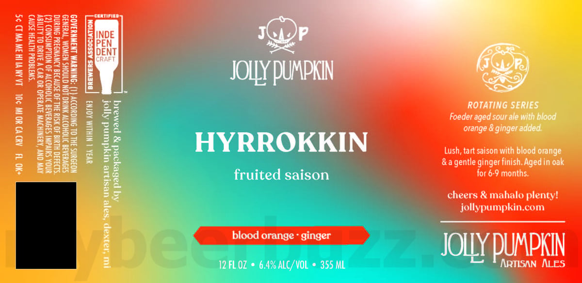 Jolly Pumpkin Updating Bam Bière, Oro, Kiviuq, La Parcela, Bière De Mars, Blanca, Clementina, Kiviuq, La Roja, Lúpulo, Hyrrokkin, Aquamarine Dream, Brumo, Daze Dream & Noel 27 apostMBB 2303
