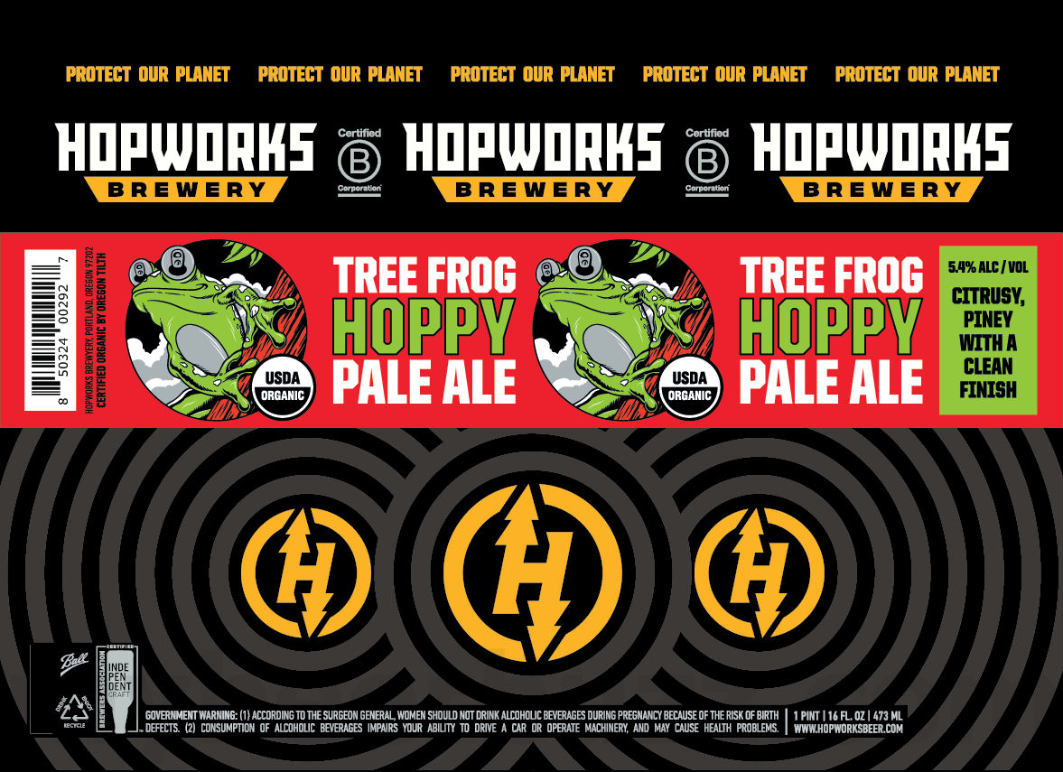 Hopworks Brewery Adding POG Tropical Sour, Ridiculous, Beestly Organic Honey Porter & Tree Frog Organic Pale Ale 12 apostMBB 2420