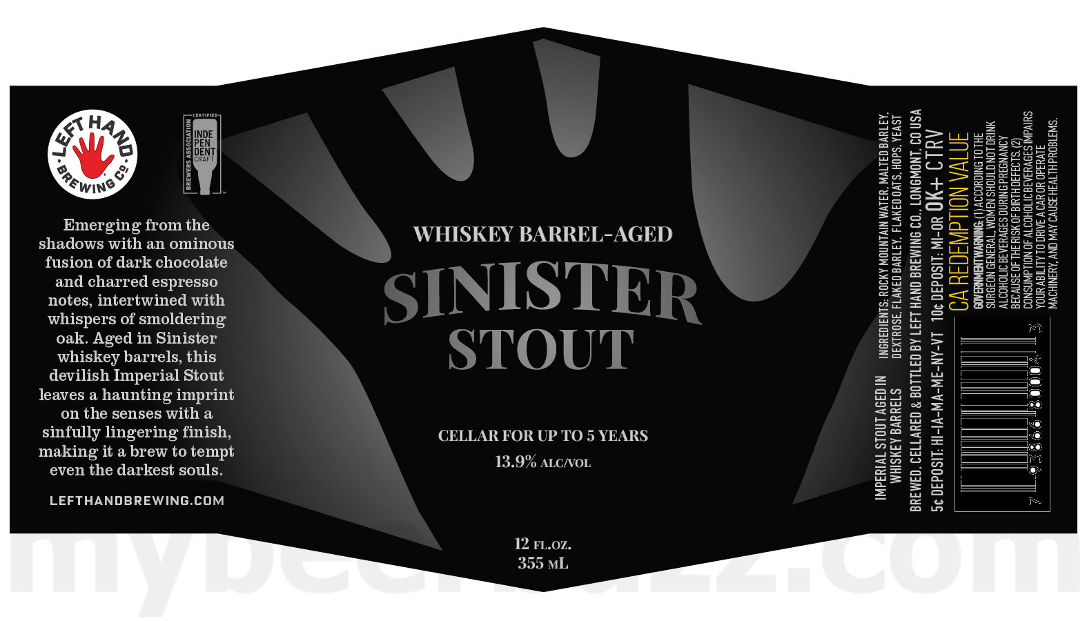 Left Hand Adding Nitro Sunkissed Dreams, Sinister Stout & Mexican Hot Chocolate 9 apostMBB 2457