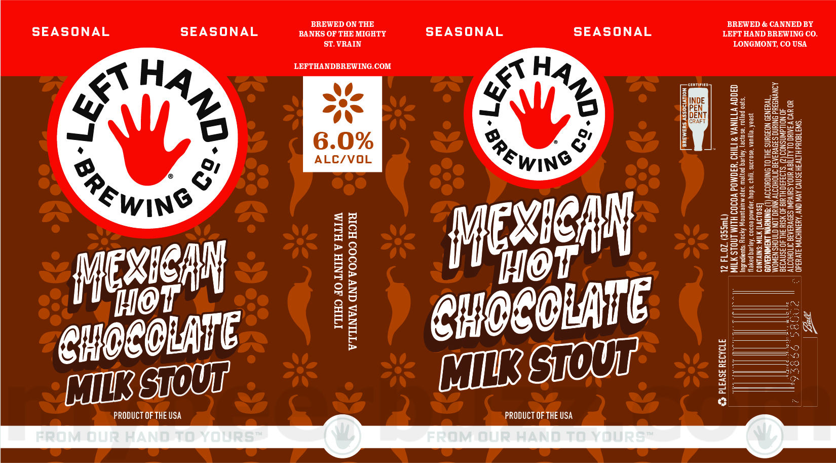 Left Hand Adding Nitro Sunkissed Dreams, Sinister Stout & Mexican Hot Chocolate 10 apostMBB 2458