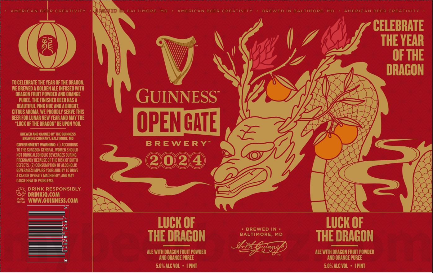 Guinness Adding Ruby Sun Ale, Irish Breakfast Tea Amber, Foreign Extra Stout, Luck Of The Dragon & Clover Honey Ale 9 apostMBB 2524