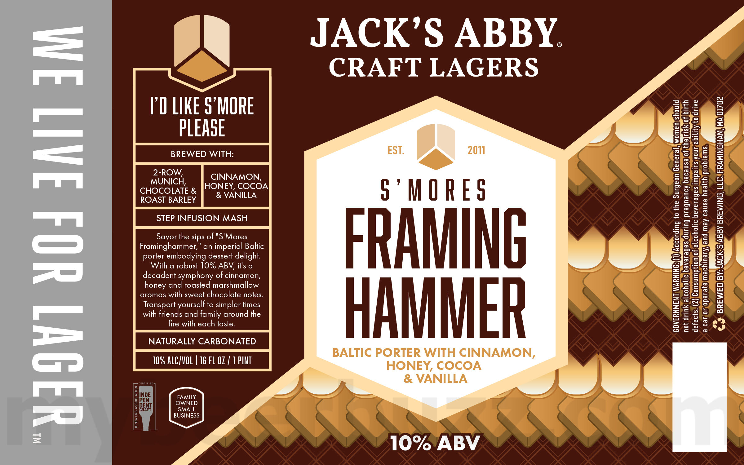 Jack’s Abby Adding Gingerbread Framinghammer, Tiramisu Framinghammer, Salted Caramel Framminghammer, S'Mores Framinghammer, Bourque's Brew, Citrus Wave, Everyday Lager, Lei'd Back & Fudge Brownie Framinghammer 13 apostMBB 2525