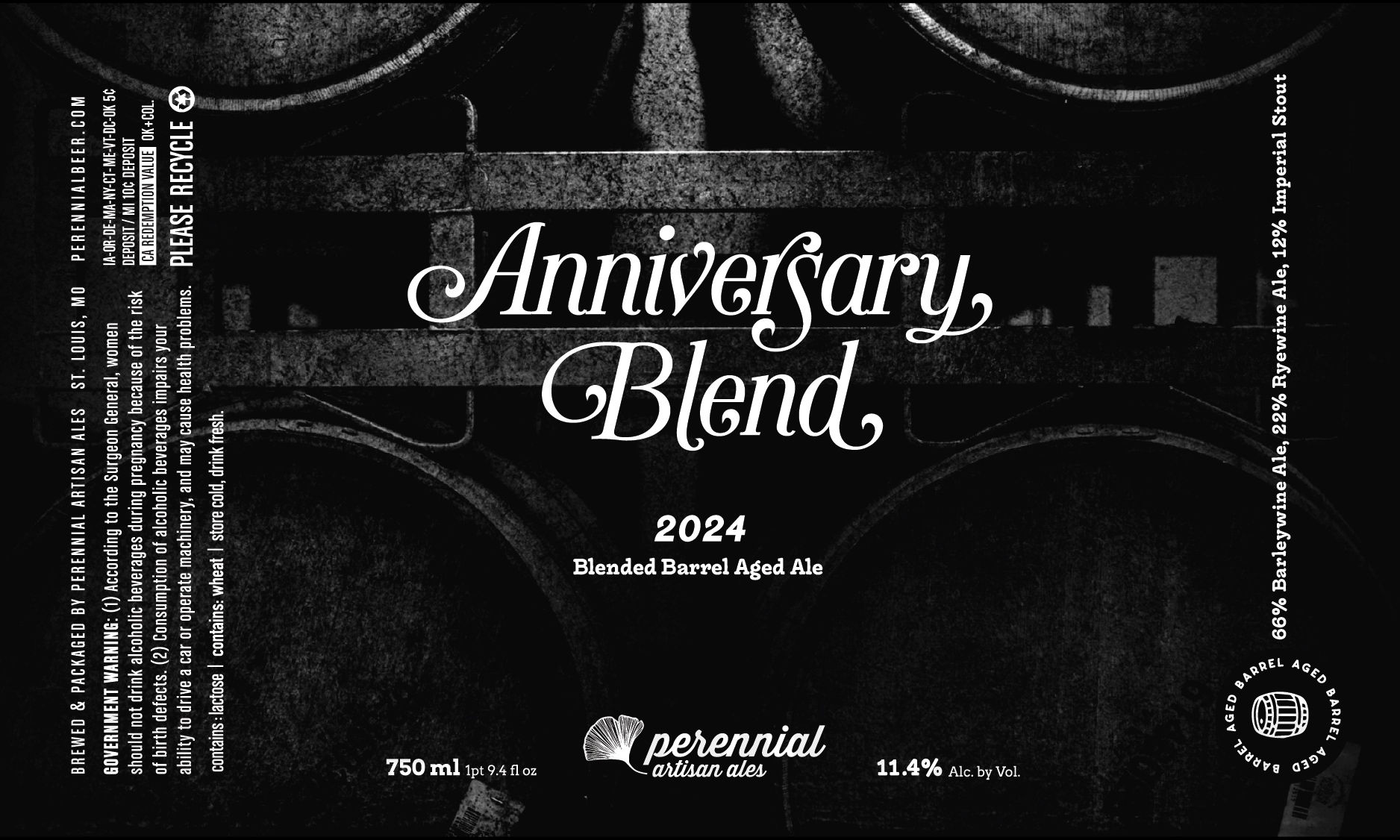 Perennial Artisan Ales Adding Acai Bowl Collaboration, Just Sayin, Vermillion, Funky Wit, Shallow Dive, Slow Rodeo, 2024 Anniversary Blend, City Red, Vaguely European, Platinum & A Pager, Tropical Suburban Beverage, Perpetual Waves, 2024 Double Barrel Blue Ridge, Head Waves, 2024 Prodigal, Dépaysement, Once Forgotten, Barrel Aged Vermillion and Celestial Vapor 37 apostMBB 2539