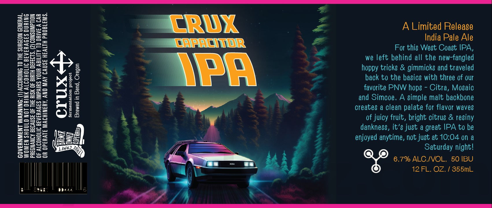 Crux Fermentation Adding Grade A IPA, Galaxy Gazer IPA, Half Brain Hazy IPA, N0M0 Sunset Summit Hazy IPA, N0M0 River Refresher IPA, In The Pocket, Fresh Is Best, Crux Capacitor IPA, N0M0 Feeling Fresh, N0M0 Alpine Apès Hoppy Red, Tough Love 2024/2025, Bright Sky Pils, Crux Capacitor IPA, Snow Cave Winter Ale, Pilz, Straight Outta Harvest, N0M0 All Terrain Amber, Crux Lager, Crux Pale Ale, Crux IPA, Crux Hazy IPA, Crux Pilsner, Beerphoria, Cast Out IPA, N0M0 Wild Horizon Wheat, N0M0 Surf's Up Mexican Style, Crux Capacitor IPA & Slow Rush 45 apostMBB 2549