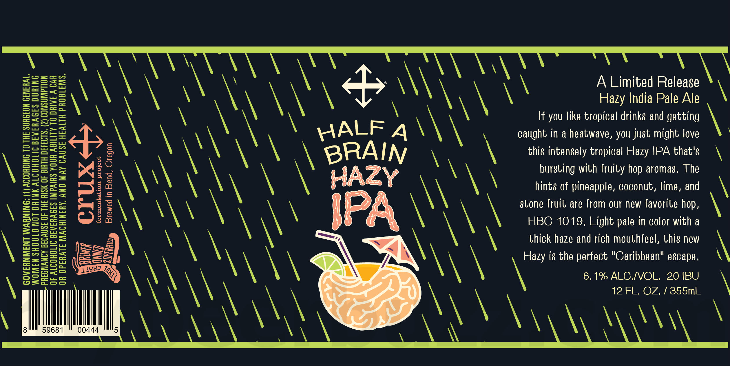 Crux Fermentation Adding Grade A IPA, Galaxy Gazer IPA, Half Brain Hazy IPA, N0M0 Sunset Summit Hazy IPA, N0M0 River Refresher IPA, In The Pocket, Fresh Is Best, Crux Capacitor IPA, N0M0 Feeling Fresh, N0M0 Alpine Apès Hoppy Red, Tough Love 2024/2025, Bright Sky Pils, Crux Capacitor IPA, Snow Cave Winter Ale, Pilz, Straight Outta Harvest, N0M0 All Terrain Amber, Crux Lager, Crux Pale Ale, Crux IPA, Crux Hazy IPA, Crux Pilsner, Beerphoria, Cast Out IPA, N0M0 Wild Horizon Wheat, N0M0 Surf's Up Mexican Style, Crux Capacitor IPA & Slow Rush 55 apostMBB 2558