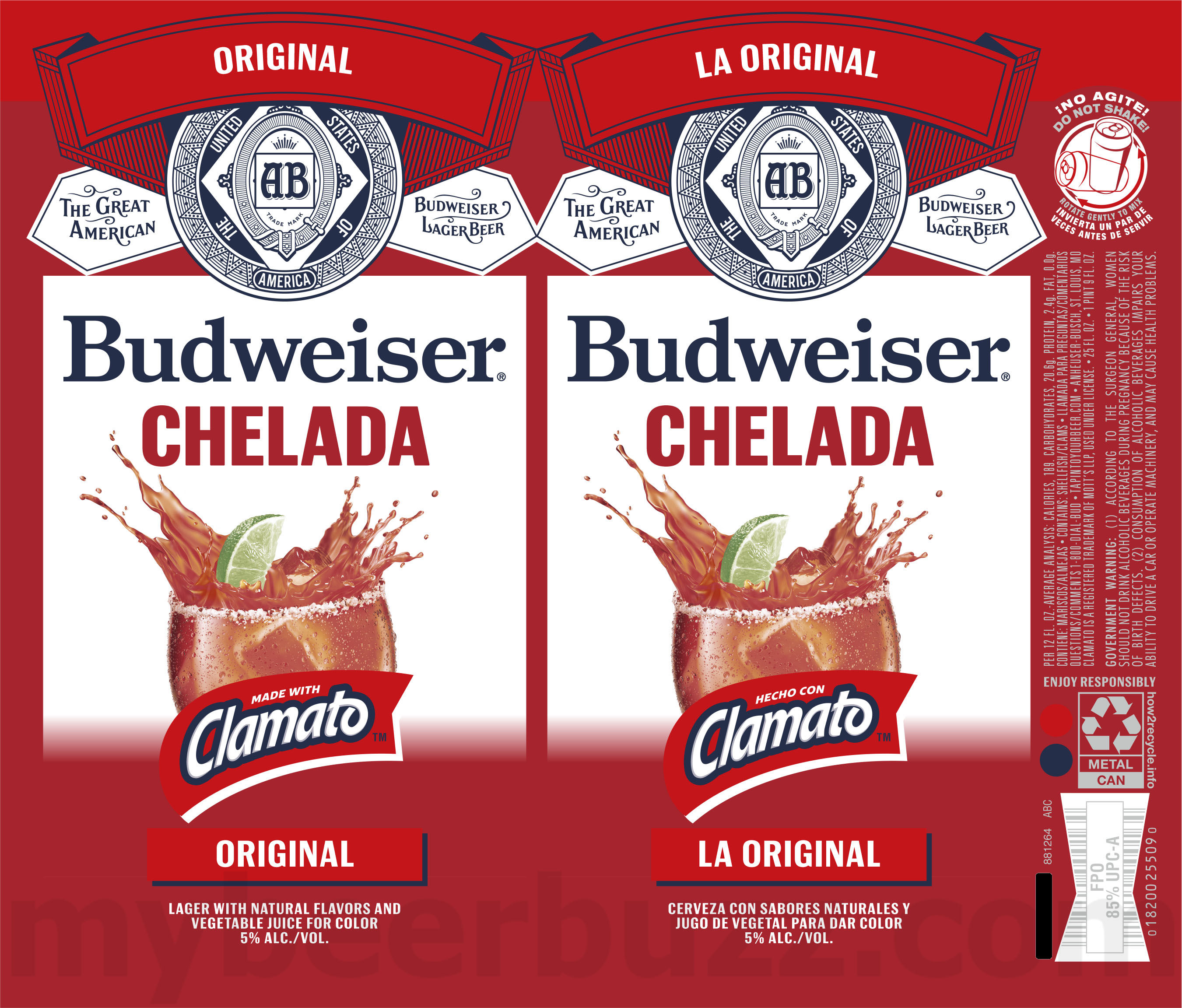 Budweiser Chelada Original, Chelada Picante, Chelada Original, Fuego & Bud Light Extra Lime Chelada 11 apostMBB 2563