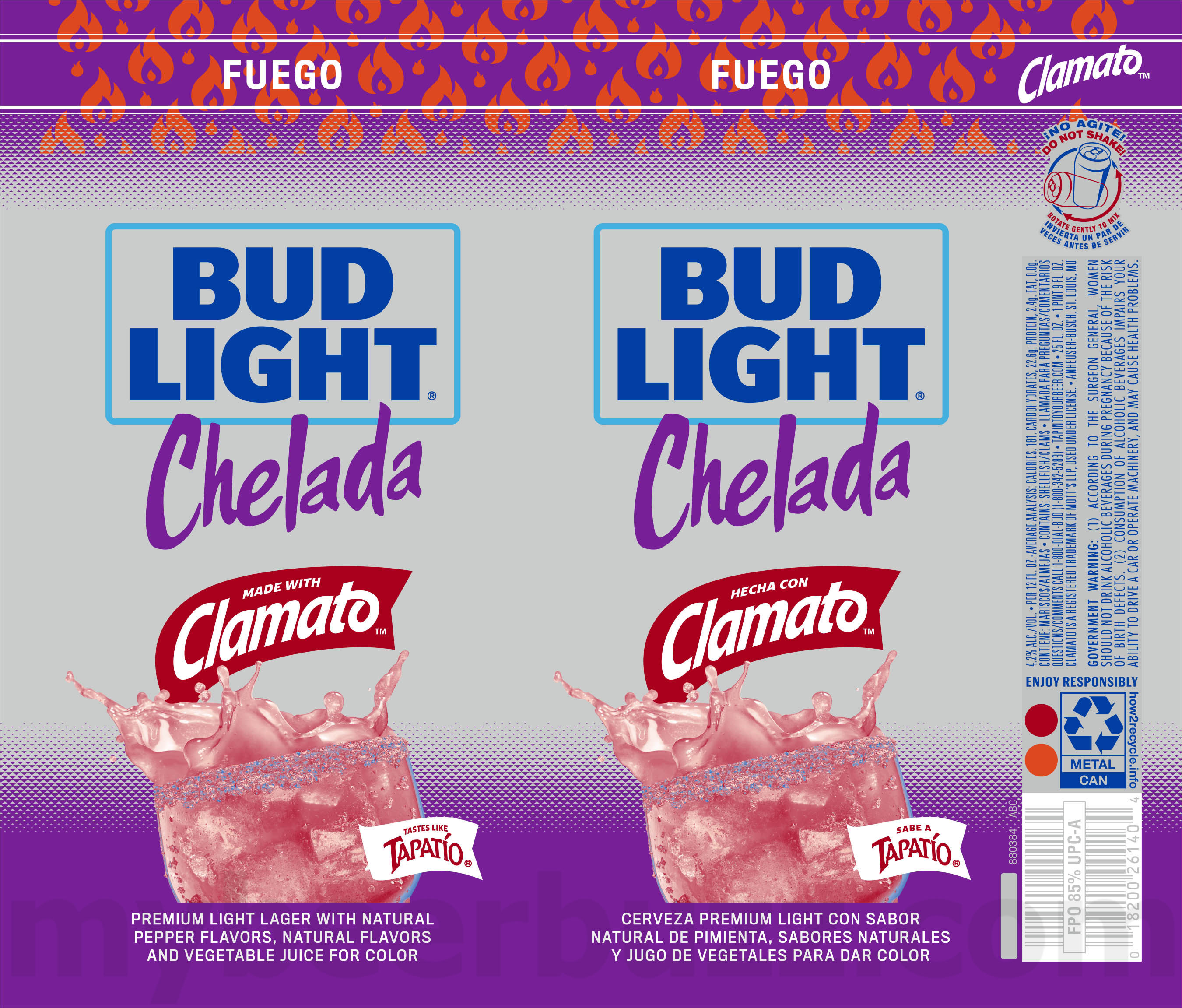 Budweiser Chelada Original, Chelada Picante, Chelada Original, Fuego & Bud Light Extra Lime Chelada 12 apostMBB 2564