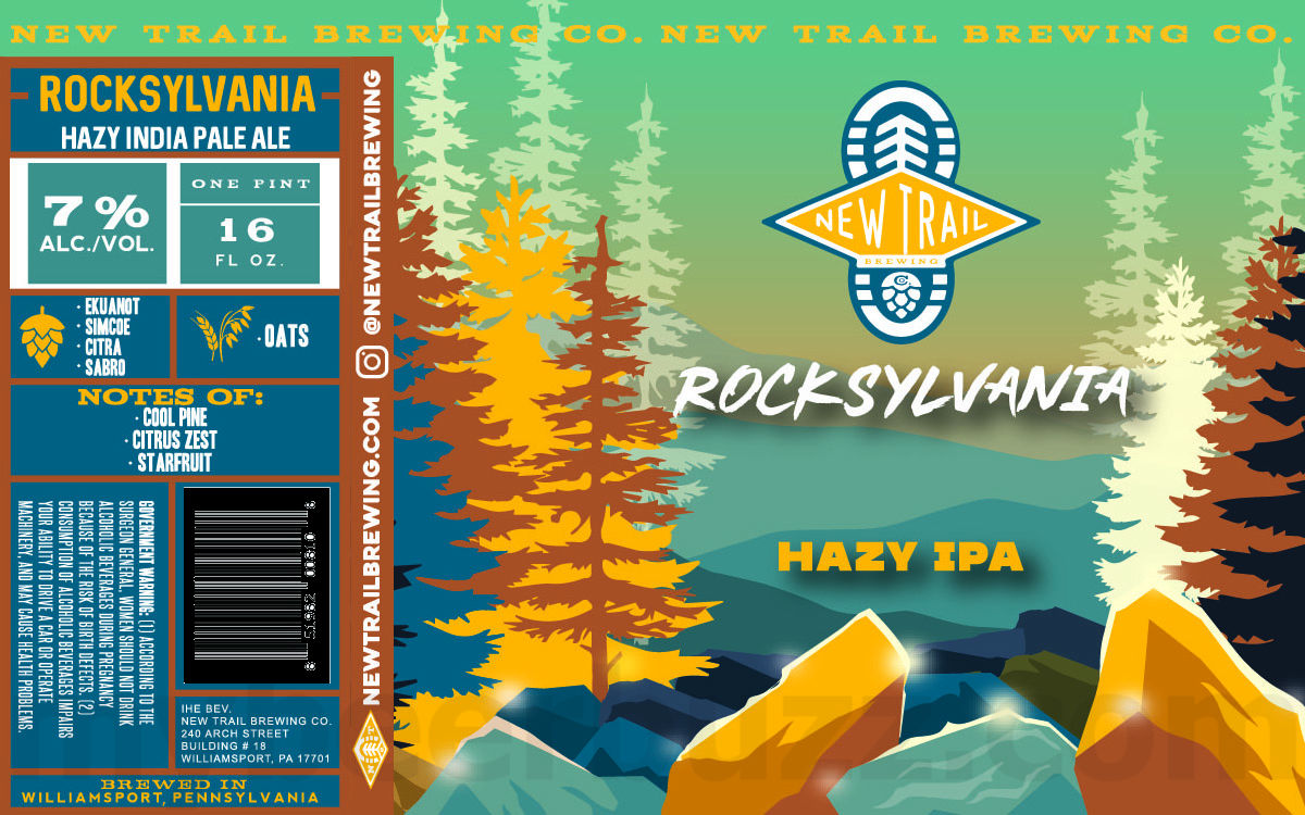 New Trail Adding Pineapple Broken Heels, Crisp Lager, The Pathfinder, Field Guide, Chocolate Strawberry Ice Cream Stout, Overlook, Rocksylvania, Dust & Stone, I My State Parks, Raspberry Sour, State Light Lime, RUnning Red and State Light Peach 16 apostMBB 2679