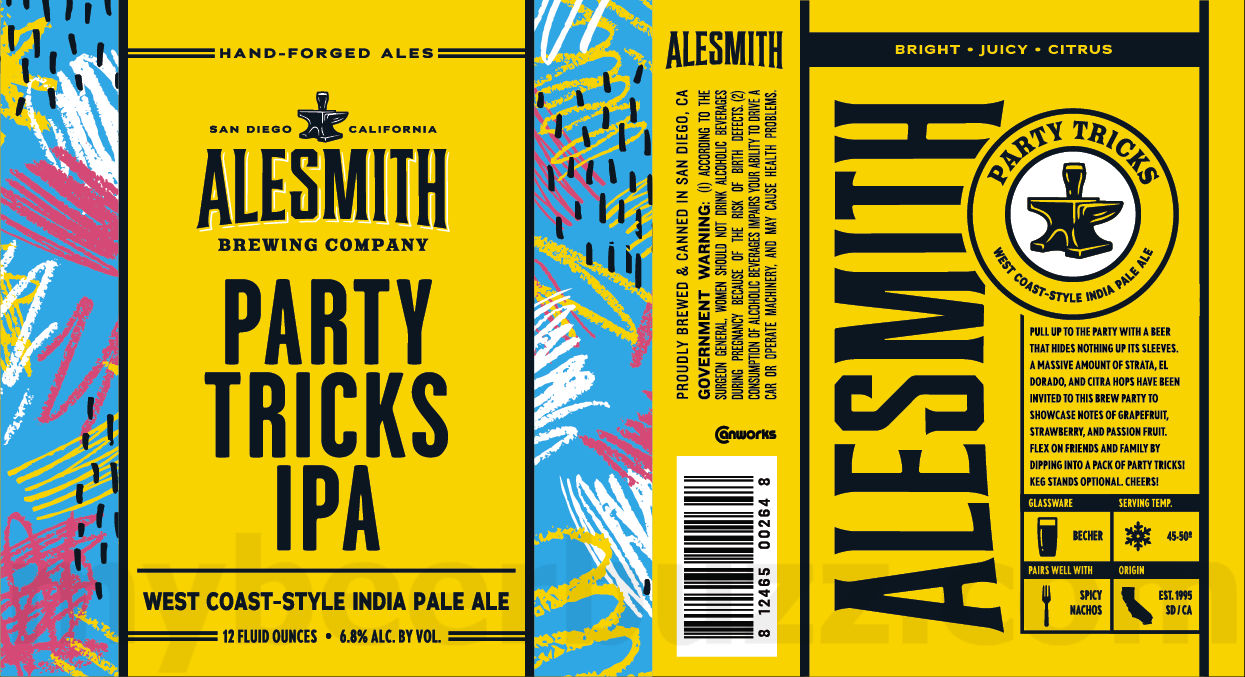 AleSmith Working On Speedway Non-Alcoholic Craft Brew / Party Tricks / Imperial Party Tricks 9 apostMBB 2718