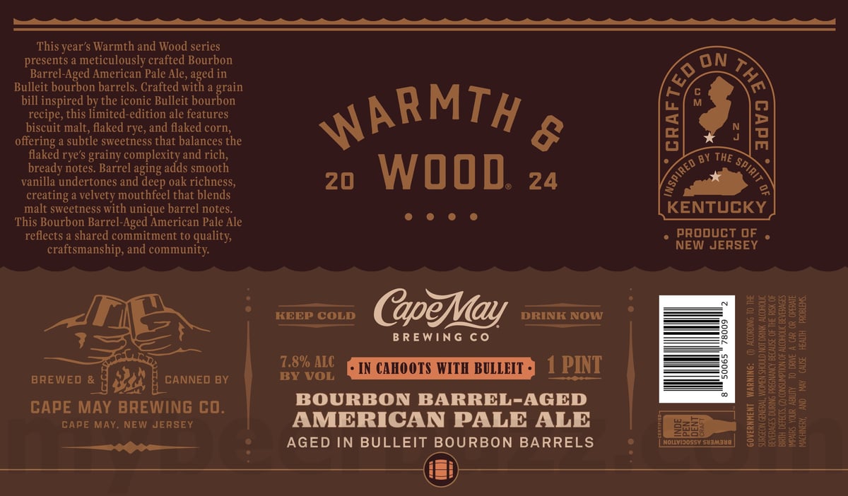 Cape May Adding Cherry Tripel Wreck, Cosmic Shores, Cape May Light, Play It Cool, Officially Offseason, From Cliffs To Capes, She The People, Dusk's Descent, Mexican Dark Lager, Rye Pale Ale & Chocolate, Shellstruck, Bourbon Barrel-Aged American Pale Ale and Vanilla Stout 17 apostMBB 2732