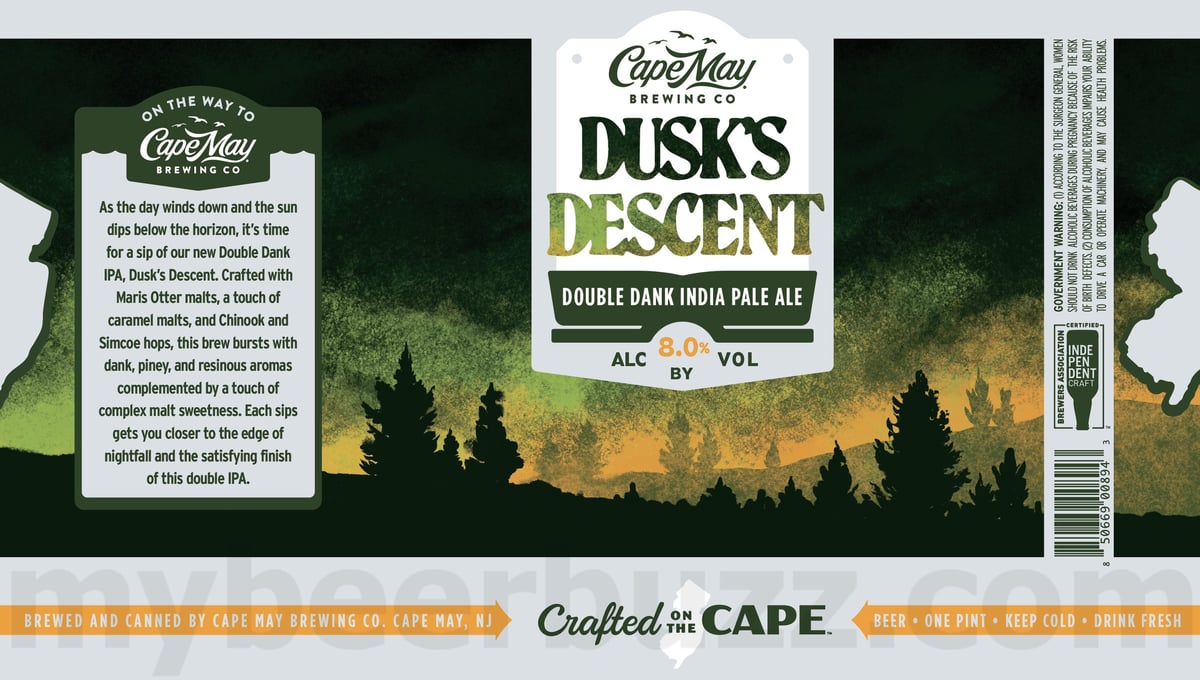 Cape May Adding Cherry Tripel Wreck, Cosmic Shores, Cape May Light, Play It Cool, Officially Offseason, From Cliffs To Capes, She The People, Dusk's Descent, Mexican Dark Lager, Rye Pale Ale & Chocolate, Shellstruck, Bourbon Barrel-Aged American Pale Ale and Vanilla Stout 22 apostMBB 2737