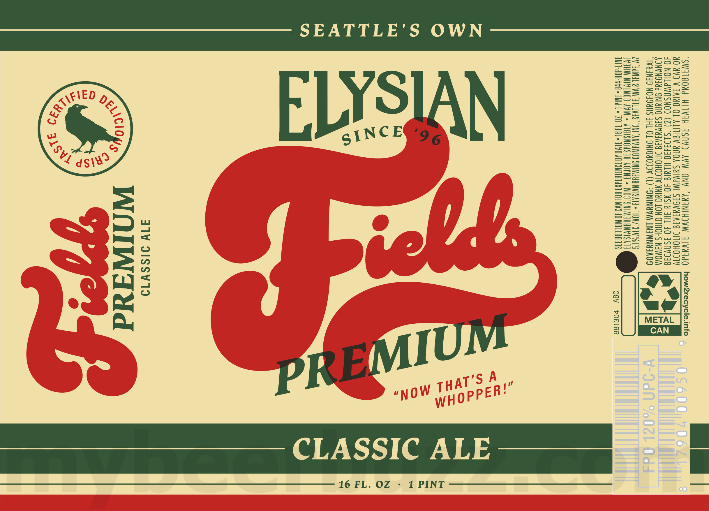 Elysian Working On Fields Premium Classic Ale 8 apostMBB 2855