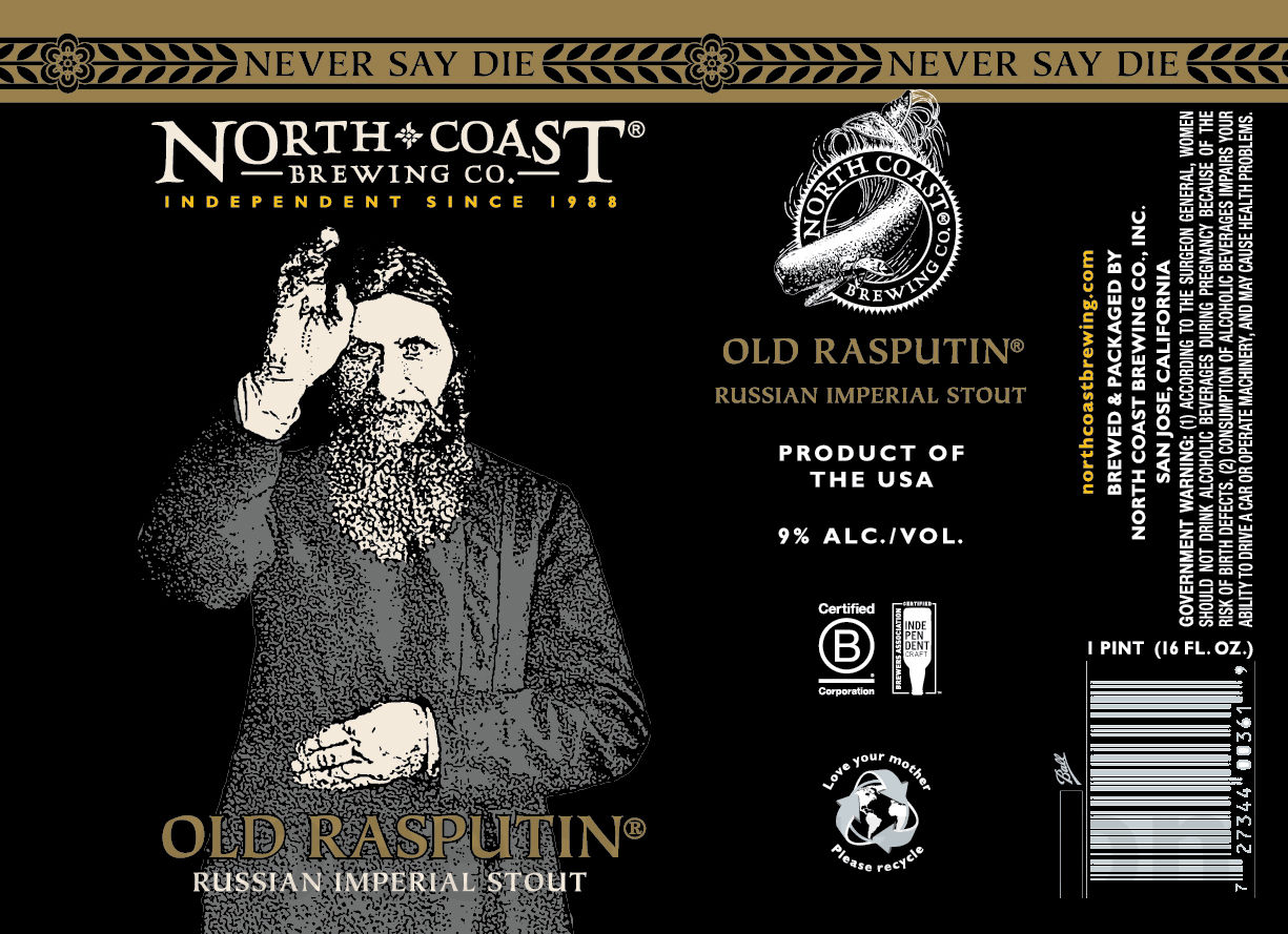 North Coast Working On 35th Anniversary Ale / Scrimshaw Ale / Old Rasputin / Brother Thelonious / 2024 Barrel-Aged Old Rasputin / Blue Star / Old No. 38 Stout / Zócalo Stout 21 apostMBB 2910