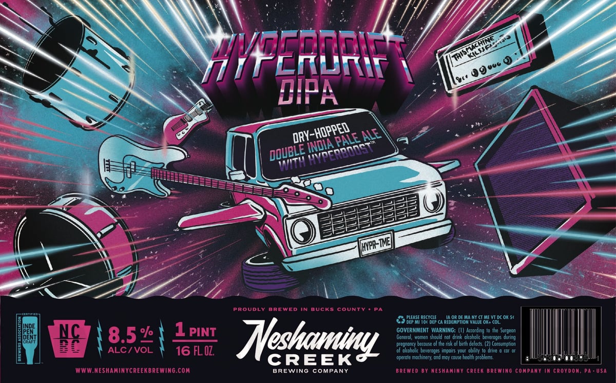 Neshaminy Creek Adding Cosmic Bull Shark, Mecha Dry, Gingerbread Rough Puff, Eye On The Tide, Sweet Hell, Pick Window NZ, And To Your Good Lady, Damn Ye!, The Shape Of Hops To Come, County Line IPA, J*A*W*N*, Post Up Pils, The Shape Of Haze To Come, Shame On Us, Doomscroller, Clear Conditions, Pina Colada Shape Of Things To Come, Needle Drop, Grizzly Grisette, Wreck Yourself, The Dip, Jump Scare IPA, Little Miss Cranberry, The Overlook IPA, The Deep End, Yuzu's Petals, Hyperdrift, Pineapple Shape Of Haze To Come, Smoked 611, White Knuckle IPA, Peaches 'n; Cream Shape Of Things To Come, Call Of The Tropics, Little Miss Prickly Pear, Bespin's Best, Dank Hill, Spring Mill Pils, Rad Lad, Part Of A Plan, Super Smash IPA, Sad Lad, It's A Dillemma, Juicy Jawn, The Shallow End, Winds Of Change & Uptown Skunk 48 apostMBB 2980