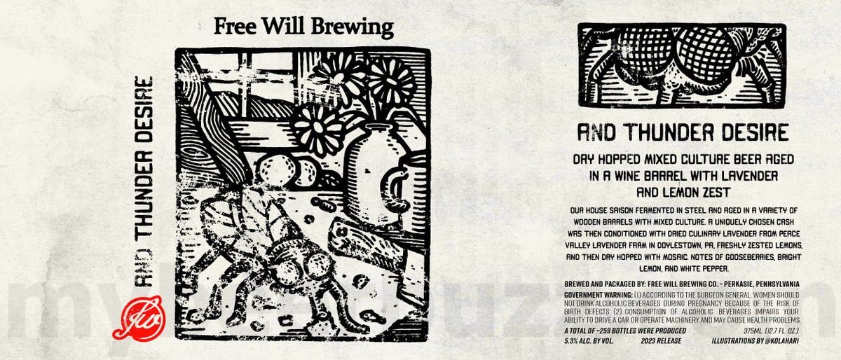 Free Will Adding Field Of Opportunity, Rise Tarnished, Skulk, Vida Lima, Extraterresetrial, Iron Will (Old Forester / Vanilla), Iron Will (Elijah Craig), Trouble No More, Nightfall Of Diamonds, Field Guide Comet, Perkasie Premium, Chrimbo, Elle Rêve, Smell The Horse, Sun Rolling High, Way Down Yonder, And Thunder Desire, Suspended In The Sky, If Dreams Were Lightning, Firmly Rooted, Hoop Driver, Dreams And Nightmares, Peace Valley Pale Ale, Cannon's Pale Ale & Raptor’s Delite 22 apostMBB 3032