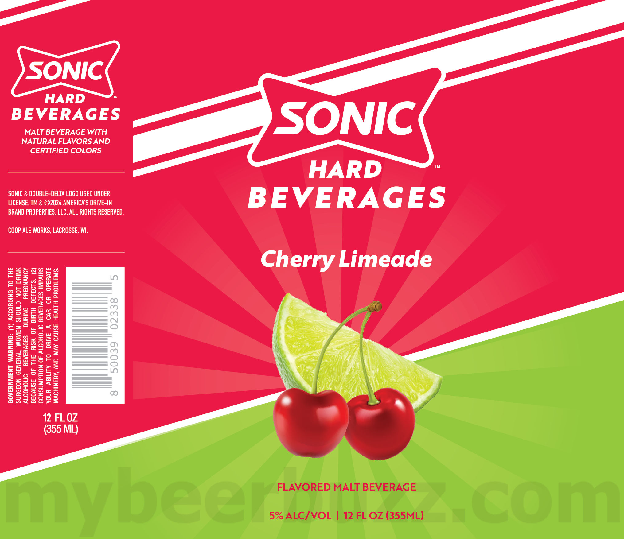 Sonic Adding Hard Southern Sweet Tea, Lemon Berry, Cherry Limeade & Mango 16 apostMBB 3065