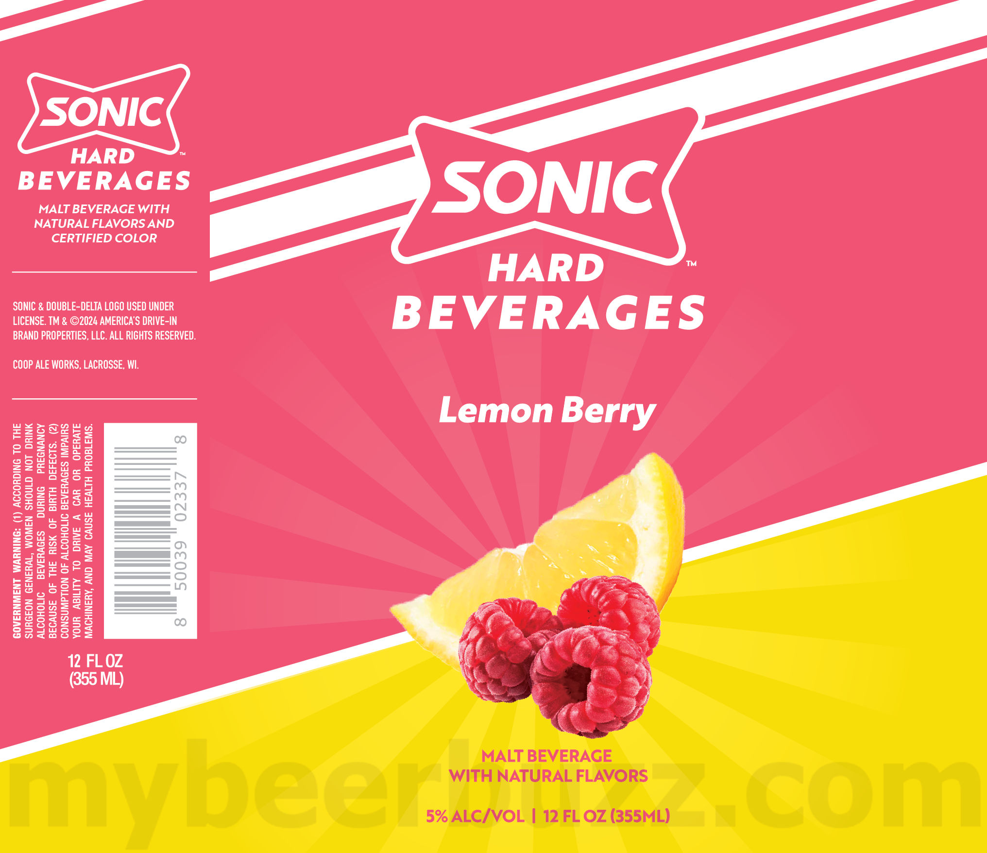 Sonic Adding Hard Southern Sweet Tea, Lemon Berry, Cherry Limeade & Mango 19 apostMBB 3068