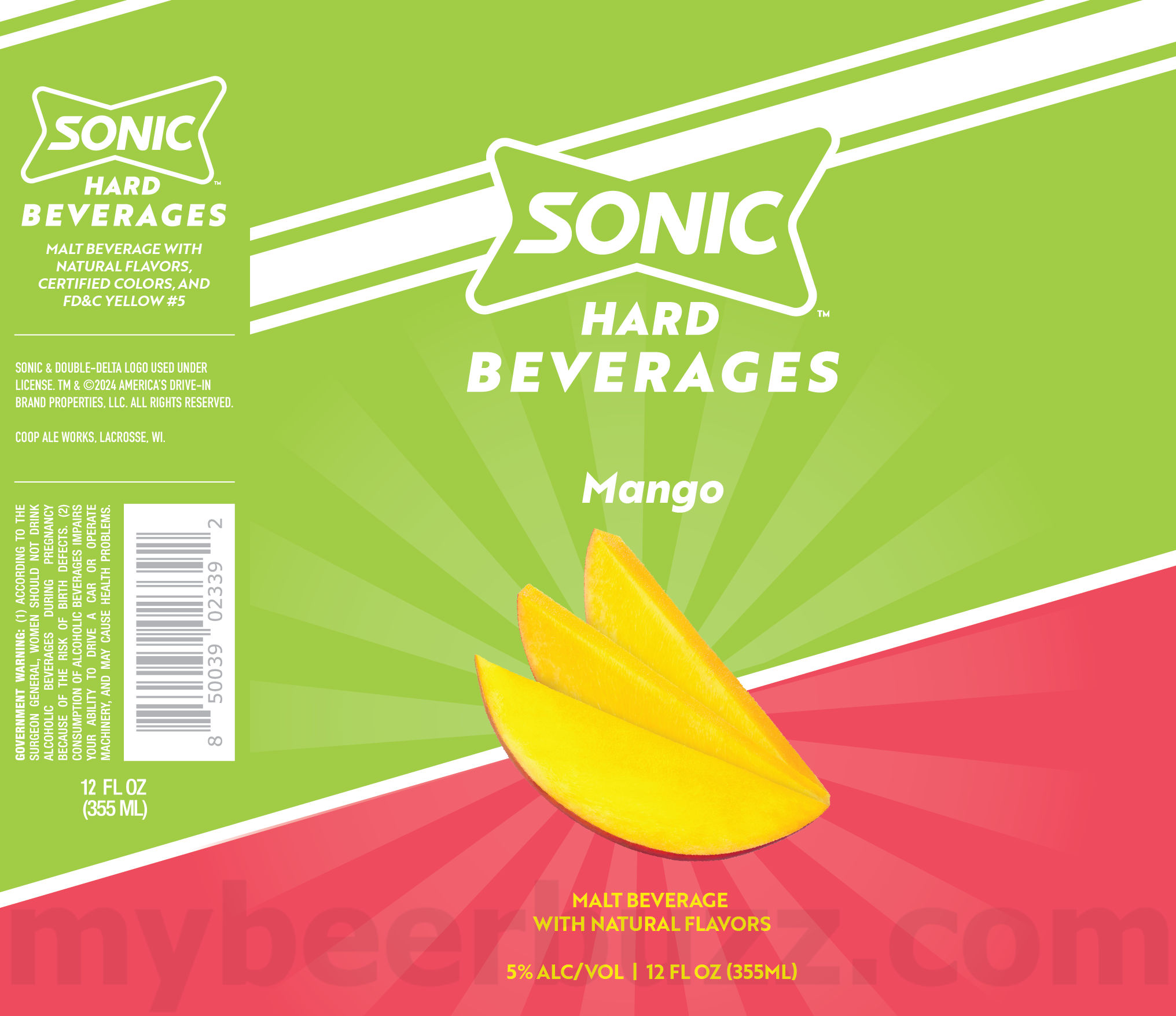 Sonic Adding Hard Southern Sweet Tea, Lemon Berry, Cherry Limeade & Mango 20 apostMBB 3069