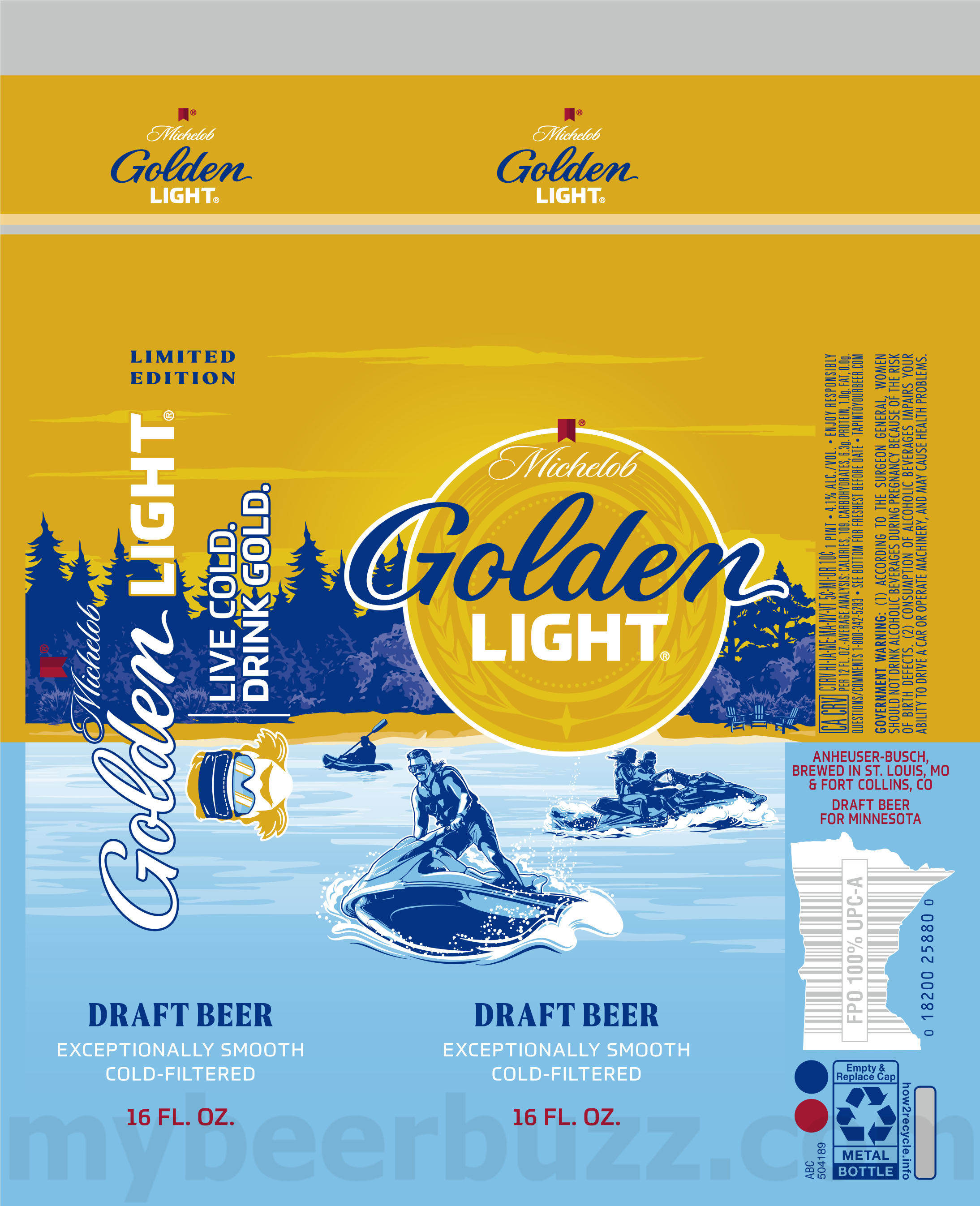 Michelob Adding Golden Light Lake Can Draft Beer 12 apostMBB 3165