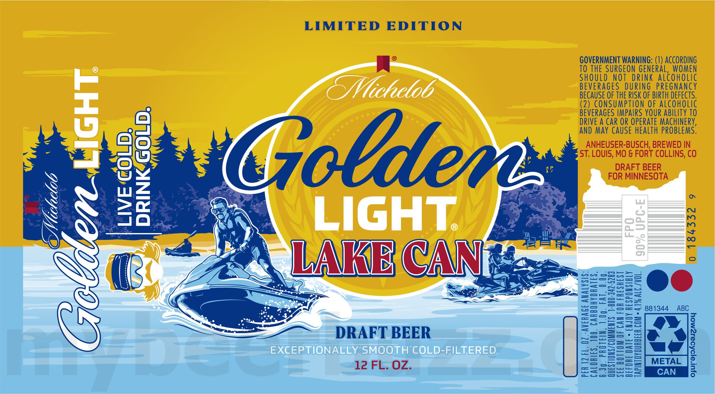 Michelob Adding Golden Light Lake Can Draft Beer 13 apostMBB 3166