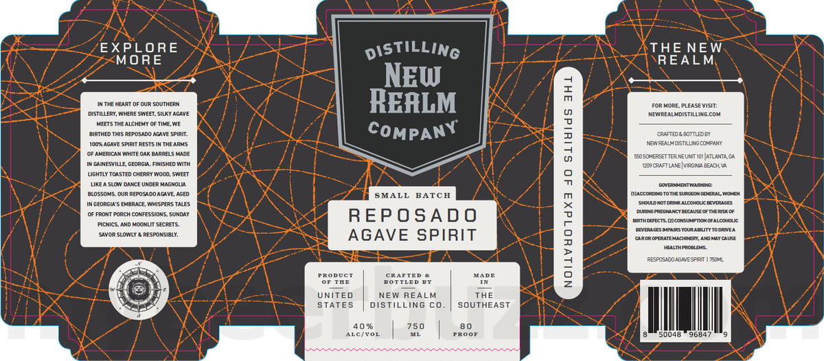 New Realm Distilling Adding Agave Spirit Bottles & Small Batch Reposado Agave Spirit 8 apostMBB 3203