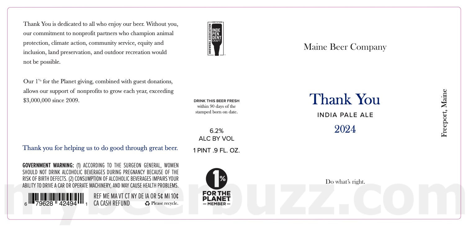 Maine Beer Co Adding Thank You 2023, Thank You 2024, Weez & Spring 2024 11 apostMBB 3205