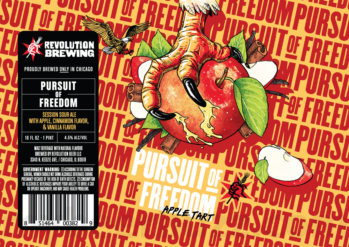 Revolution Brewing Adding 100 IBU UNsessionable, Double Dry-Hopped West Coast-Hero, Pursuit Of Freedom Paloma, Pursuit Of Freedom Sangria, Pursuit Of Freedom Watermelon Mint, Pursuit Of Freedom Blackberry Lemonade, Pursuit Of Freedom Apple Tart & Pursuit Of Freedom Blueberry Grape 11 apostMBB 3207