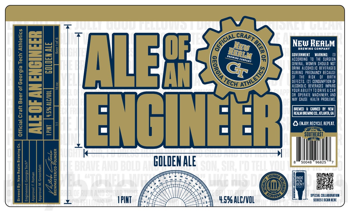 New Realm & Georgia Tech Team Up For Ale Of An Engineer / Bat Wit Crazy 10 apostMBB 3211