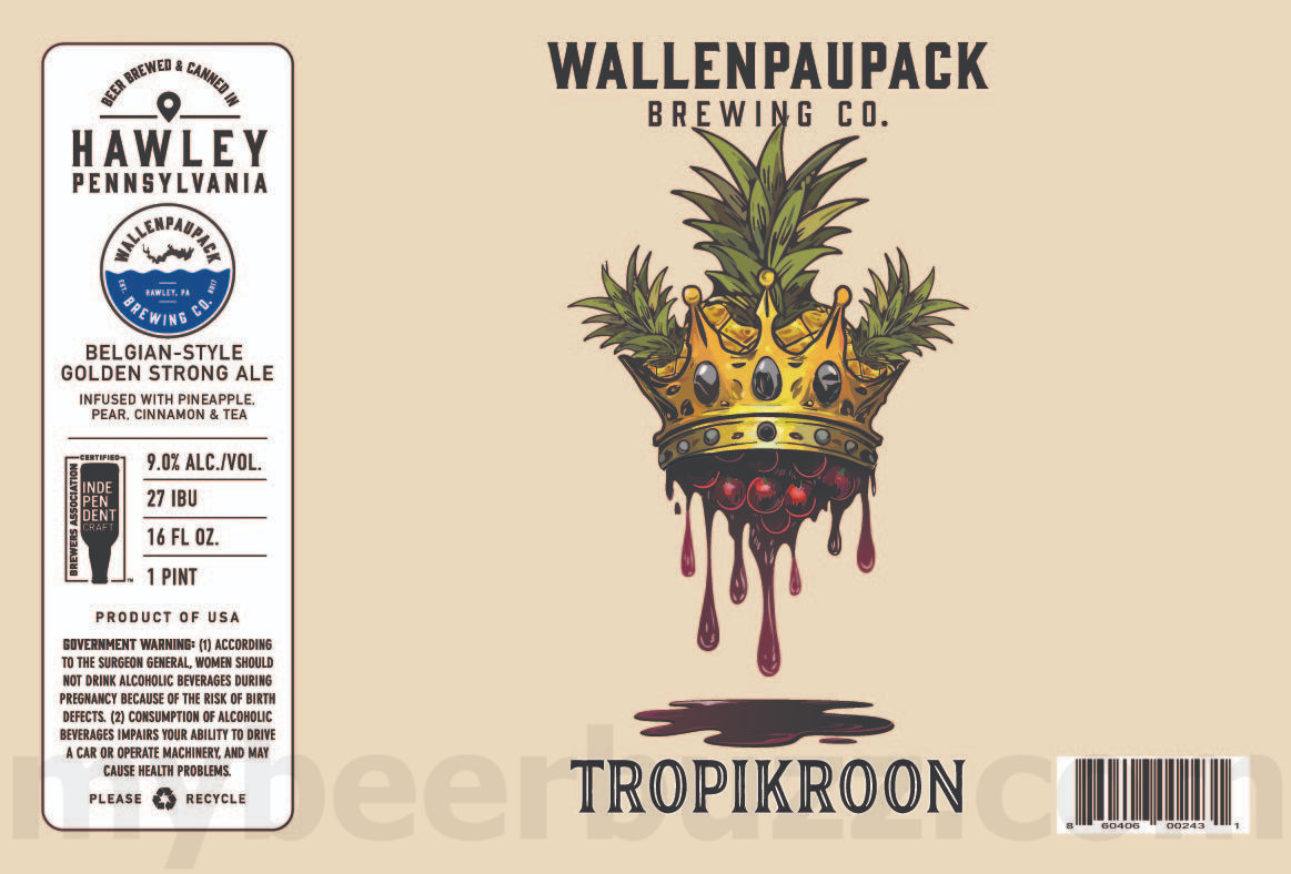 Wallenpaupack Brewing Adding American Blonde, Dock Days, For The Love Of Lager: Pre-Prohibition, Munich-Style, Italian-Style, Pocket Bock, German-Style Dark, Lake Haze #27, #26, #25 & #24 / Haus / Home Half / Beer Garden Party / For The Love Of Lager Rye Lager / Activator / For The Love Of Lager Mexican-Style Dark Lager / Grand Kroon / Trône / Cinnamon Churro Cream Ale / Lake Haze #39 Tubin' / Dive Team / Tropikroon / HelleSent / Jimmy / You've Got The Rice Stuff / Dunkelweizen / Reaper's Revenge / 8th Anniversary 28 apostMBB 3267