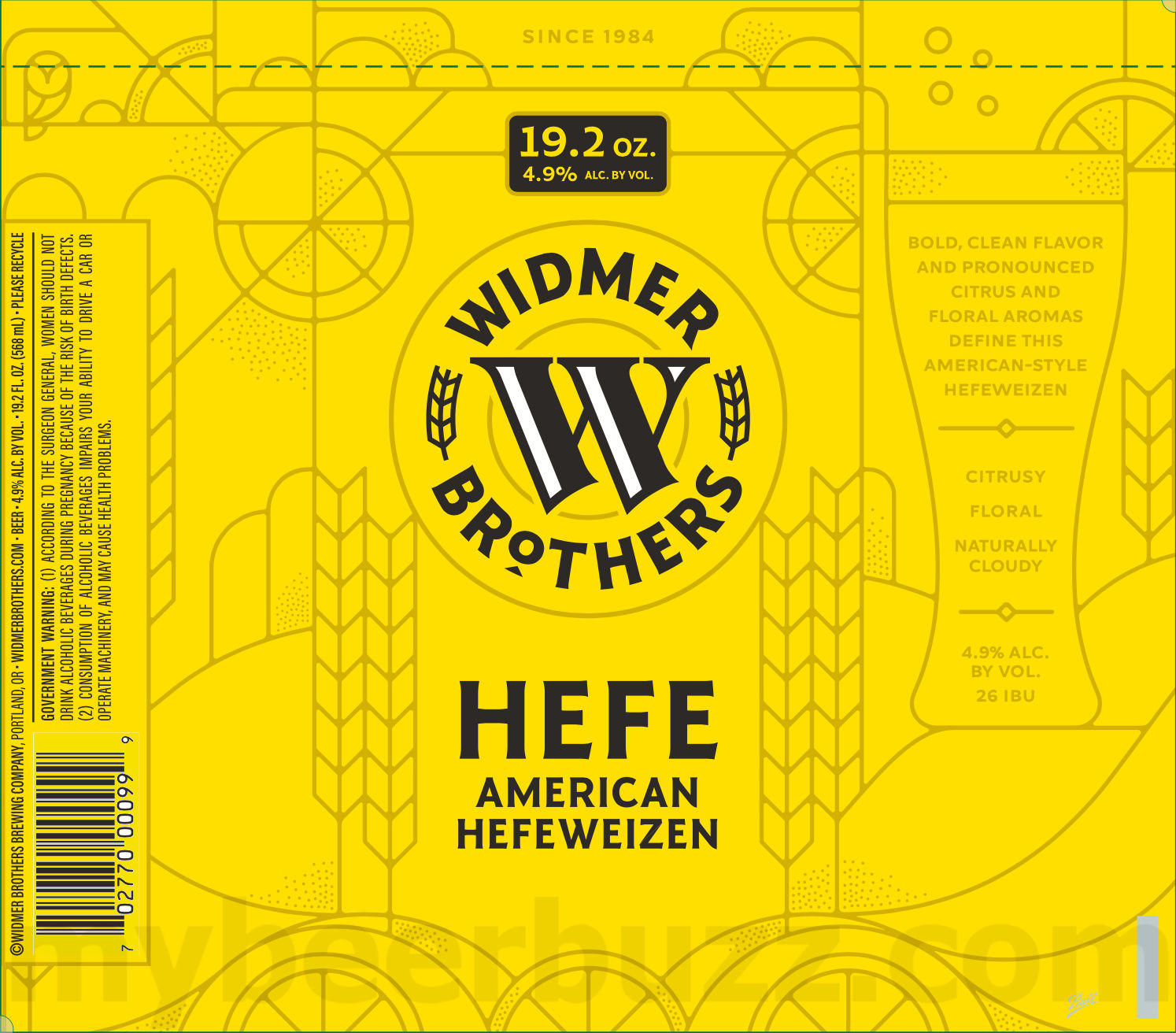 Widmer Brothers Adding White Gold Hazy Lager, Widberry Hefe, Apricot Hefe, Hefe & Imperial Hefe 20 apostMBB 3410