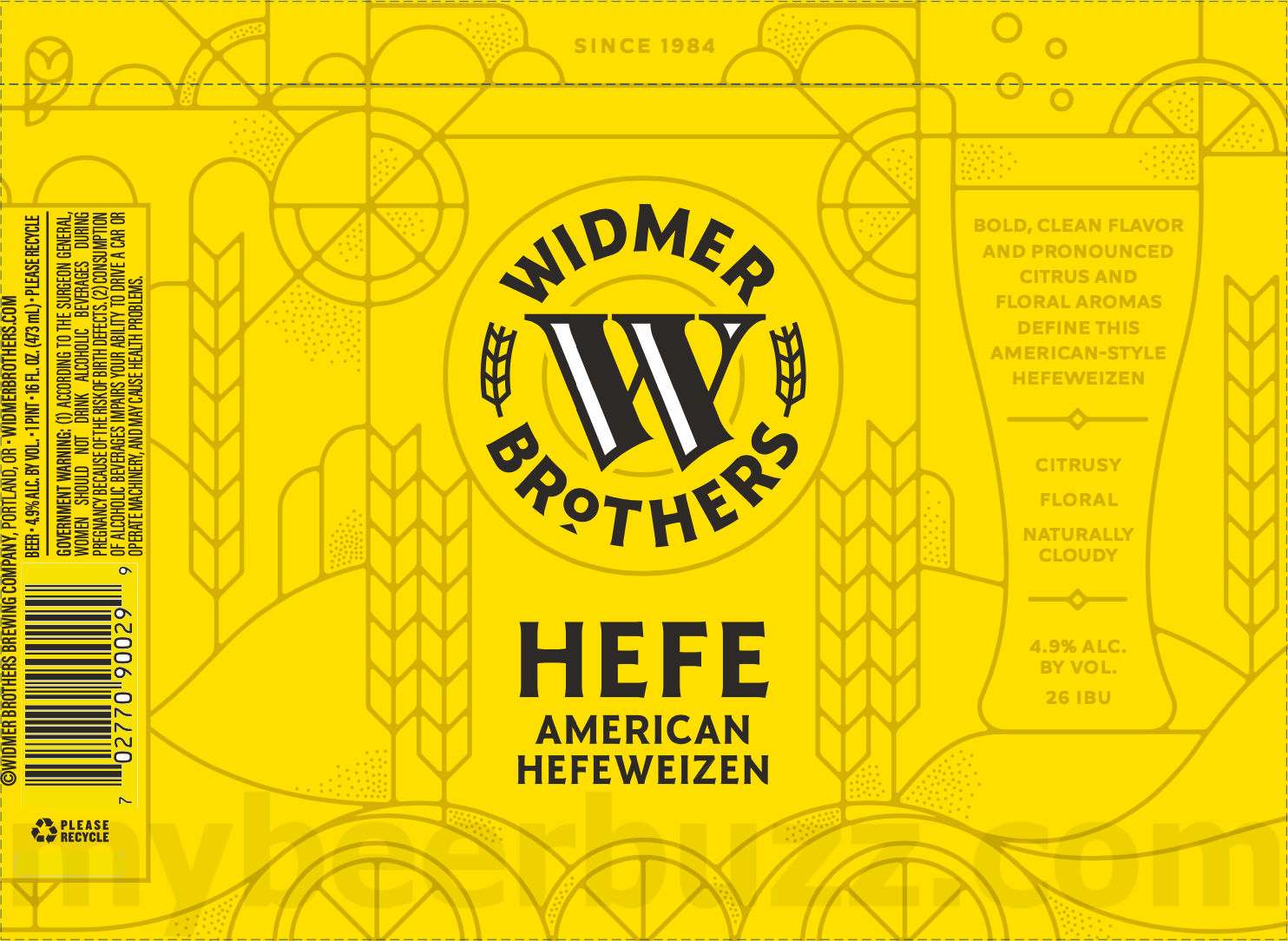 Widmer Brothers Adding White Gold Hazy Lager, Widberry Hefe, Apricot Hefe, Hefe & Imperial Hefe 21 apostMBB 3411