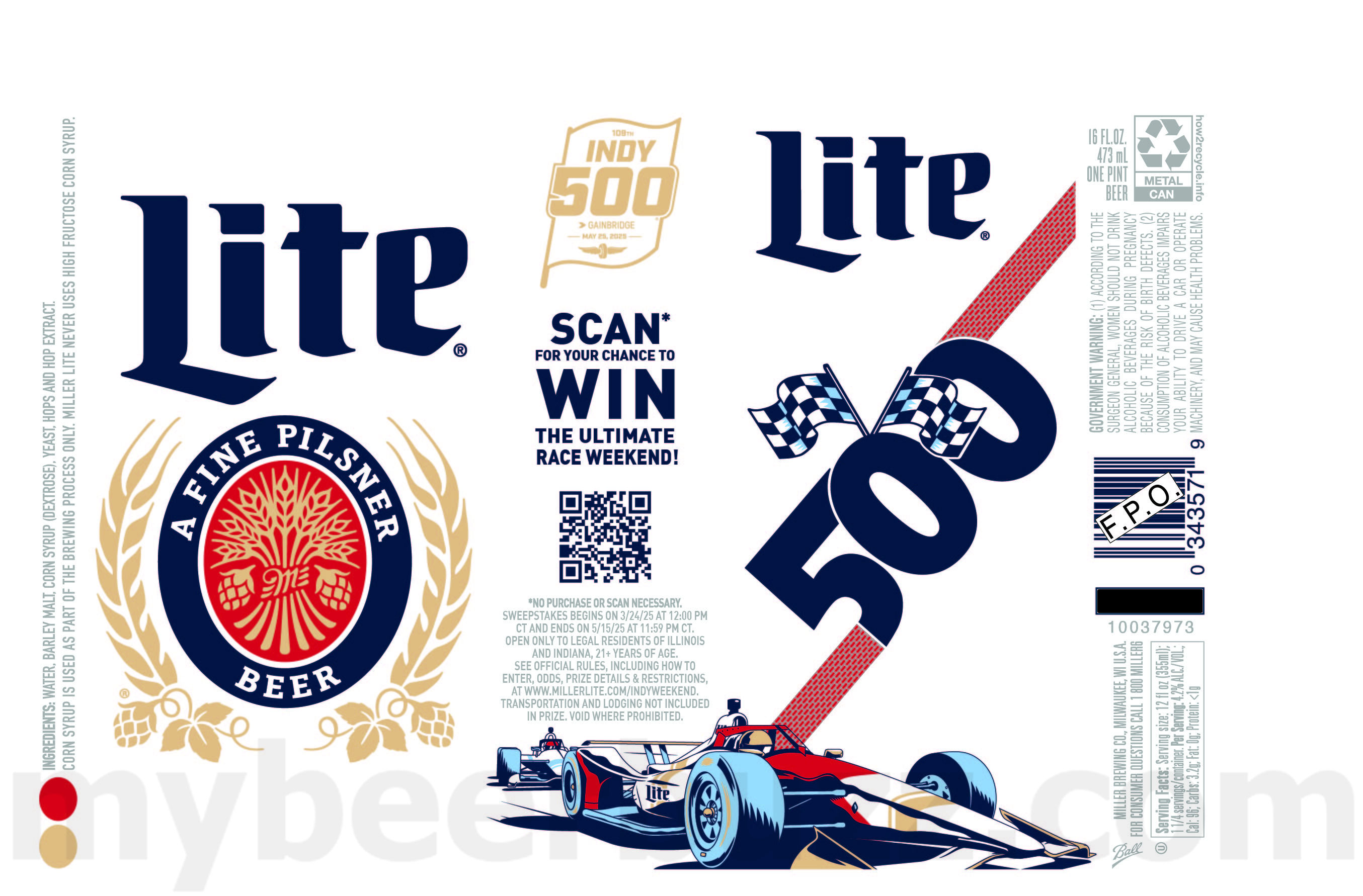Miller Lite Adding Luke Combs Cans / Miller Time California / Indy 500 / Cleveland Guardians / Milwaukee Brewers Baseball 11 apostMBB 3445