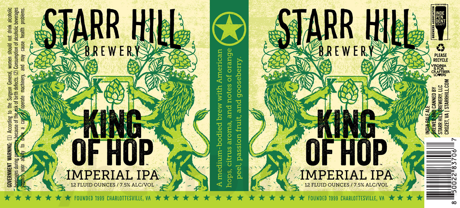 Starr Hill Adding Gloria, Reviver, Wicked Harvest, Wahoowa, Whiter Shade, Chloe, Big Red Roostarr, Spruce IPA, Snicker Doodle, Hot Chocolate Imperial Stout, Rum Cake, Virginia Peaches, Blinding Lights, Island Lights, Low Lights, Saint Drake, Orange Creamsicle, Tiger’s Blood, Spicy Margarita, Twisted Hops, Electric Sky, Sabre, Boxcarr, Corn Maze, Be Easy, Christmas Ale, Christmas Lights, Holiday Road, Whiter Shade, Virginia Peaches, Groove, Dance Mode, Street Legal, Otherside, Tropical Daydream, Murphy's Gold, Street Legal, In Bloom, Parallel IPA, Pure Imagination, Sticky Thump, Ice Cream Kid, Ninety Nine, King Of Hop, Groove & Wahoo 23 apostMBB 3497