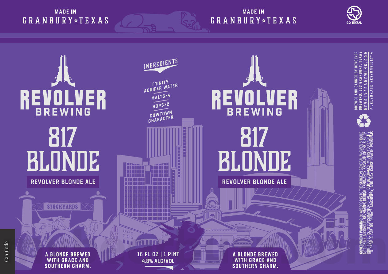 Revolver Brewing Adding 8 Second Stout, Prickly Pear, Don’t Go Bacon My Heart, America’s Beer, Gridiron, All Cattle No Hat, Fire Grounds, Blood & Honey Light, Texan Rider, Oktoberfest, Gridiron, Lets Go Girls, Big Stick Blonde, Block T Blonde Ale, North Texas Blonde Ale, 817 Blonde and Texas Haze Cans 11 apostMBB 3665