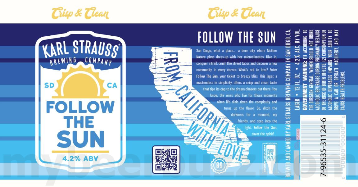 Karl Strauss Adding Tangible Fruited IPA, Follow The Sun & Bohemian Grove IPA Cans 8 apostMBB 3693