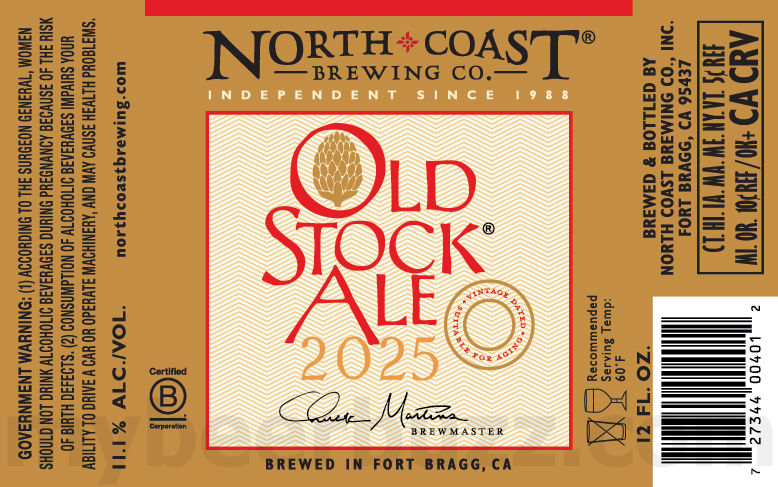 North Coast Brewing Company Proudly Announces B Corp Recertification / Pacific Magic IPA / Old Stock Ale 2022 / Old Stock Ale 2025 / Old Stock Ale 2026 19 apostMBB 3695
