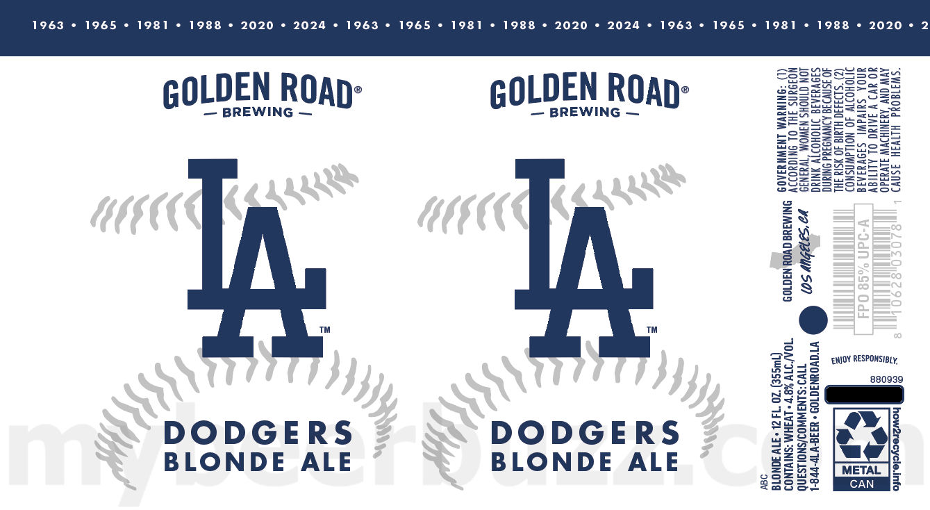 Golden Road Adding Kingdom Blonde Ale For Kansas City Chiefs / Big Hazy Wolf / Better Weather IPA / Ride On / Hard Smoothie / Brew Heaven / Strawberry Cart / Cortes Bank / Chela De Playa / Brew Heaven Hard Seltzer / Non-Alc Mango Cart / Spicy Mango Cart / Street Cart / Apple Pomace Puncheon / Ride On 5 Hop Citrus IPA / Champango / Champango Sprizzini / Champango Peach Divine / Champango White Sangria / LA Dodgers Blonde / Ride On 10 Hop Hazy / Pacific Blonde 44 apostMBB 3713