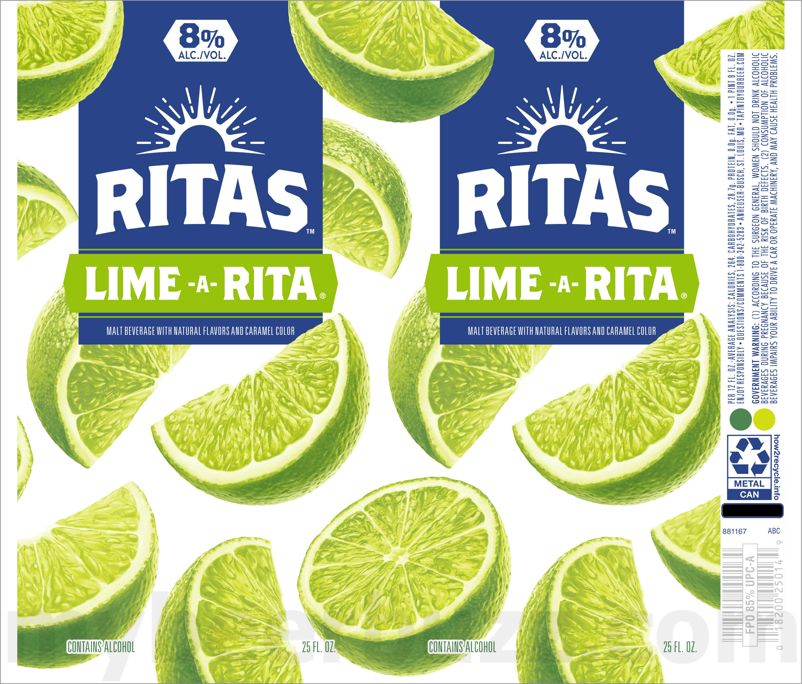Anheuser-Busch Adding Lemon-Ade-Rita Sparkling Margarita, Straw-Ber-Rita Sparkling Margarita, Lime-A-Rita Sparkling Margarita, Water-Melon-Rita, Raz-Ber-Rita & Mang-O-Rita Sparkling Margarita 15 apostMBB 3788