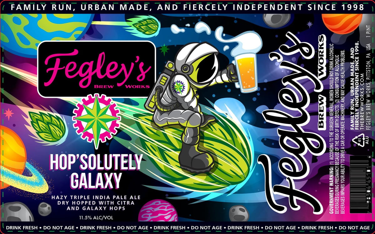 Fegley’s Brew Works Adding Single-Hop Project Nelson Sauvin, Hop’solutely Hurricane, Central Scrutinizer, Shai-Halud, Limones Soleda Gose, Hop’solutely Bug-Eyed Pog, Nan & Poppy's Lemon Shandy Kiss, Rude Elf’s Reserve, Space Monkey, Gritty Kitty, Bourbon Rude Elf’s Reserve, Not Until I’ve Had My Coffee, Escape Viscosity, Bourbon Insidious, Strata-Ling The Galaxy, Hop’solutely, Weird Kids On The Block, When Doves Cryo, Tested Positive For Hops, What The Actual Floc, Rainbow Flip-Flops, Tesguino Mexican Style Lager, Devious, Scars Are Beautiful, Puffy jacket Weather, Steelworker’s Oatmeal Stout, Wassail Away, Feliz Navidad, This Seems Sus…, You Want S’More Ale, Frosty Kitty Milkshake IPA, Top Of The Hops, Pawn Shop Porter, Nan & Poppy’s Lemon Shandy Kiss, Squishy Kitty, Hopsprung, Always Sunny, Silver Haze, Trust The Science, Strawberry’s Wake, Doozy Of A Smothie, Hop’Solutely Haze, Talk To Me Juice, Hazies On My Mind, The Cold Song, Wake Up, Carnival Nights & Smell The Hops, Hey Wha Happened?, En Root, Hop‘Solightly, Heart Of Kyber, Loco Lime, Hop Explosion, A Doozy Of A Smoothie, Hop'solutely Galaxy, Hop'solutely Hurricane, Pilsner Nocturno, Hop'solutely Shapeshifter Citra / Eclipse, Old Fashioned Rude Elf's Reserve and African Queen 21 apostMBB 3811