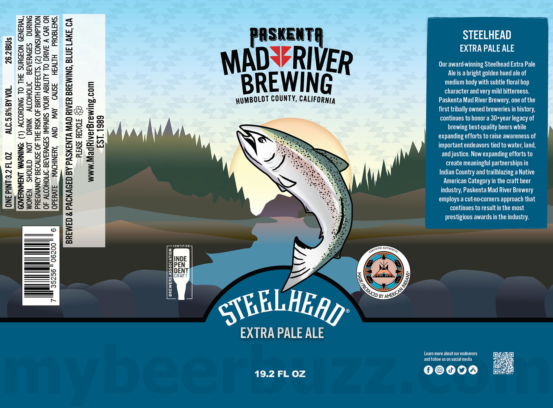 Mad River Updating Jamaica Red & Steelhead Cans / Historic State Park IPA / Canyon Of Dreams / Maize Goddess 21 apostMBB 3904