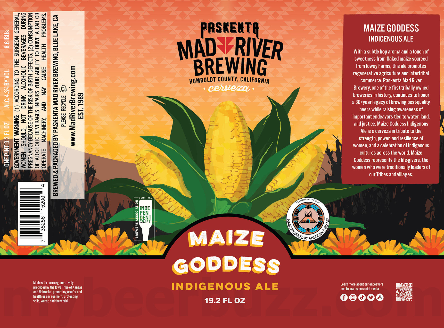 Mad River Updating Jamaica Red & Steelhead Cans / Historic State Park IPA / Canyon Of Dreams / Maize Goddess 22 apostMBB 3905