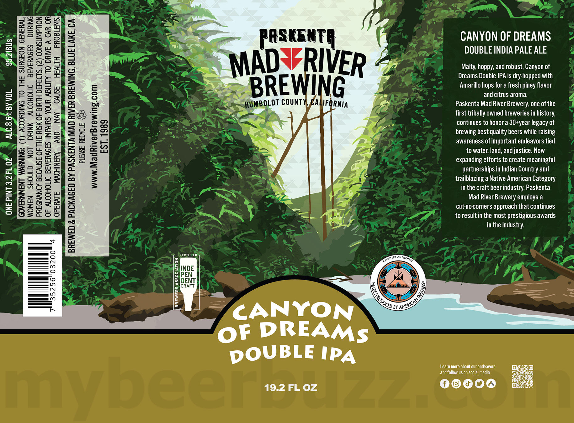 Mad River Updating Jamaica Red & Steelhead Cans / Historic State Park IPA / Canyon Of Dreams / Maize Goddess 24 apostMBB 3906