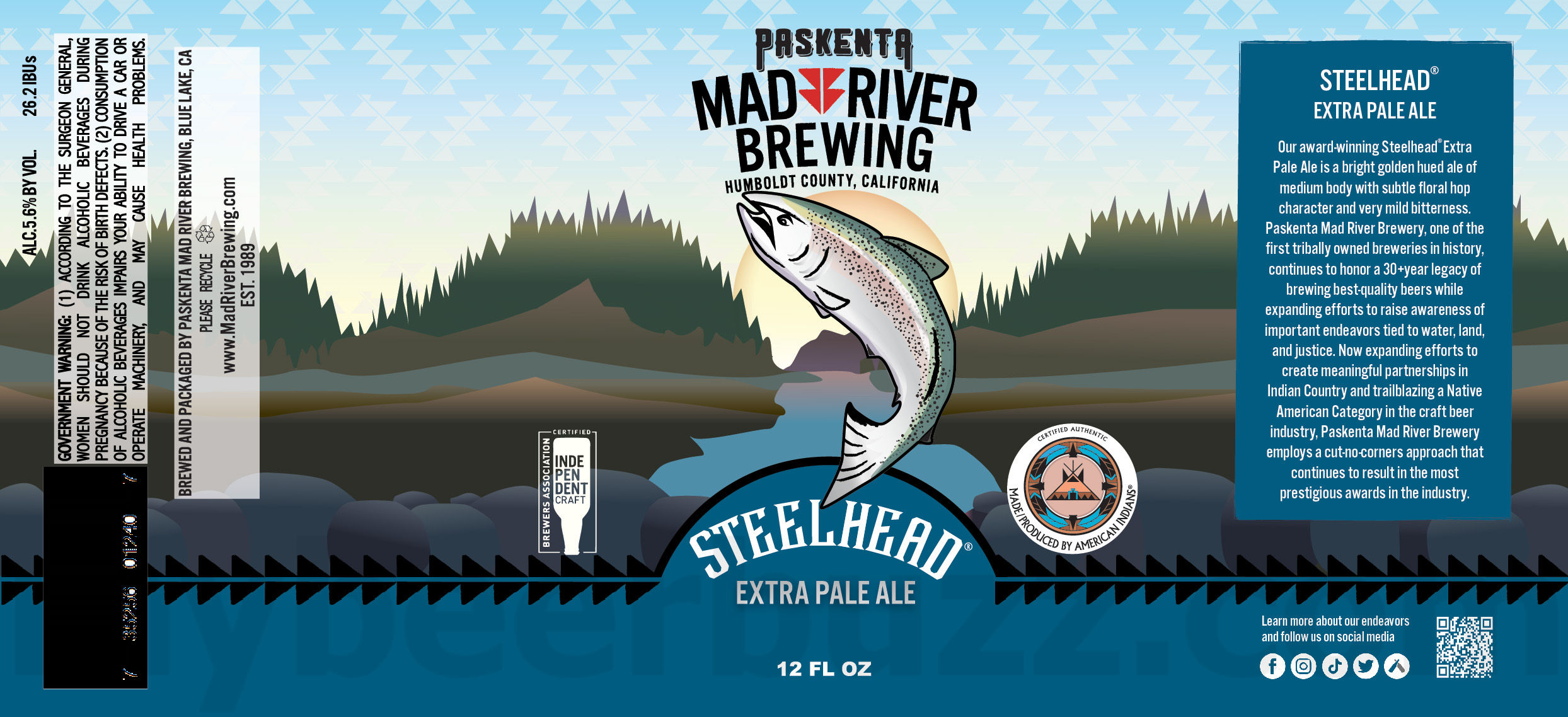 Mad River Updating Jamaica Red & Steelhead Cans / Historic State Park IPA / Canyon Of Dreams / Maize Goddess 25 apostMBB 3907