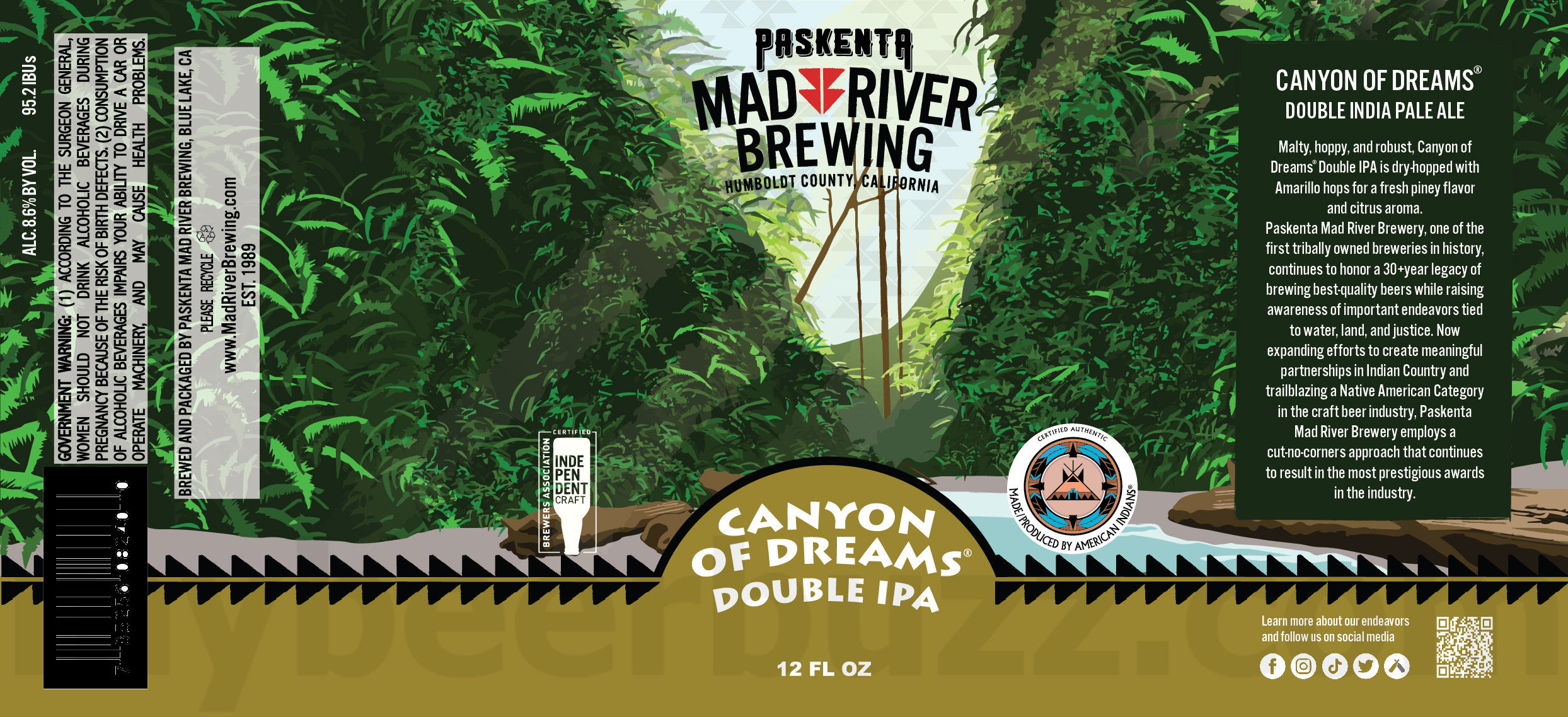 Mad River Updating Jamaica Red & Steelhead Cans / Historic State Park IPA / Canyon Of Dreams / Maize Goddess 26 apostMBB 3908