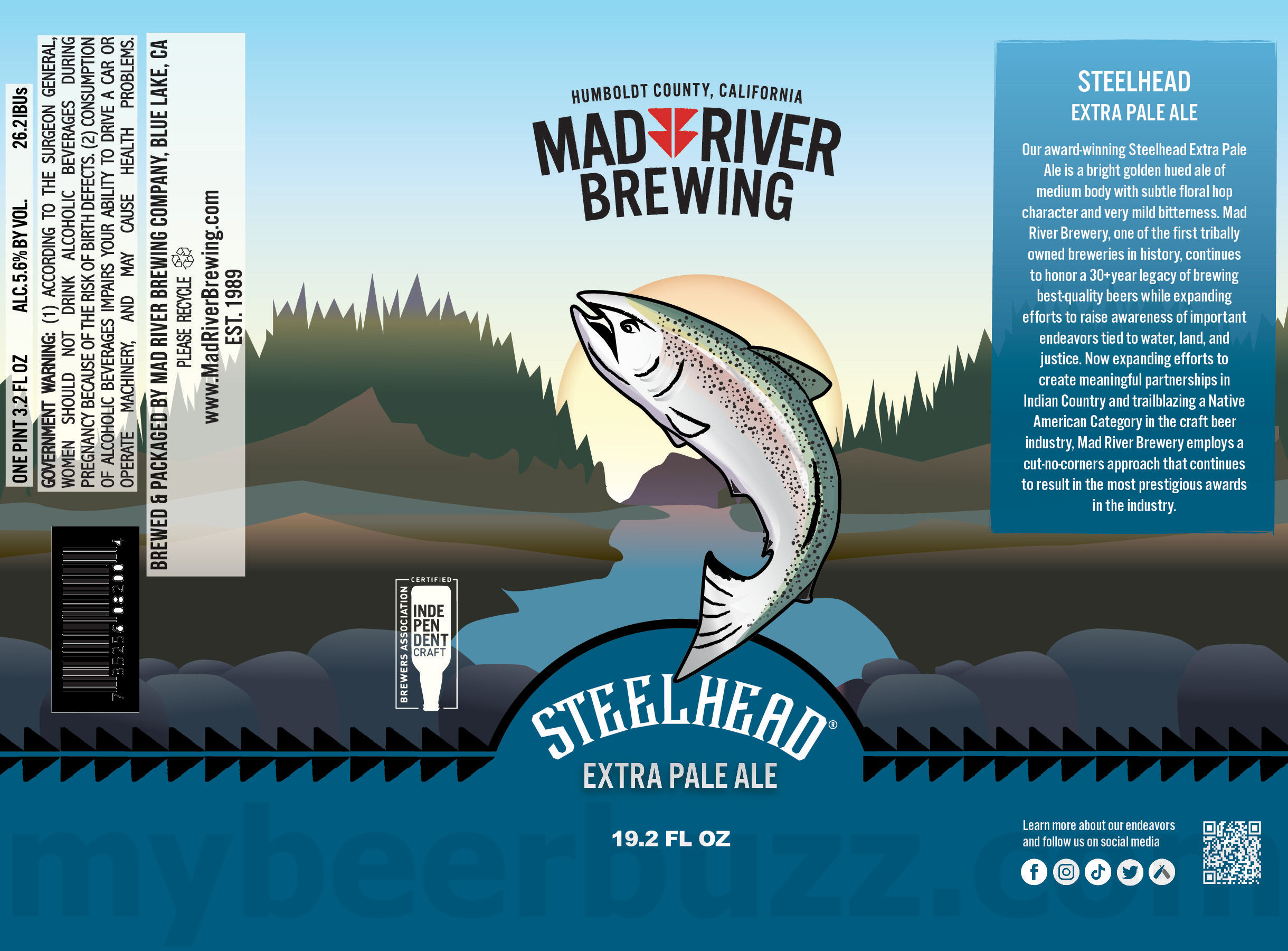 Mad River Updating Jamaica Red & Steelhead Cans / Historic State Park IPA / Canyon Of Dreams / Maize Goddess 27 apostMBB 3909