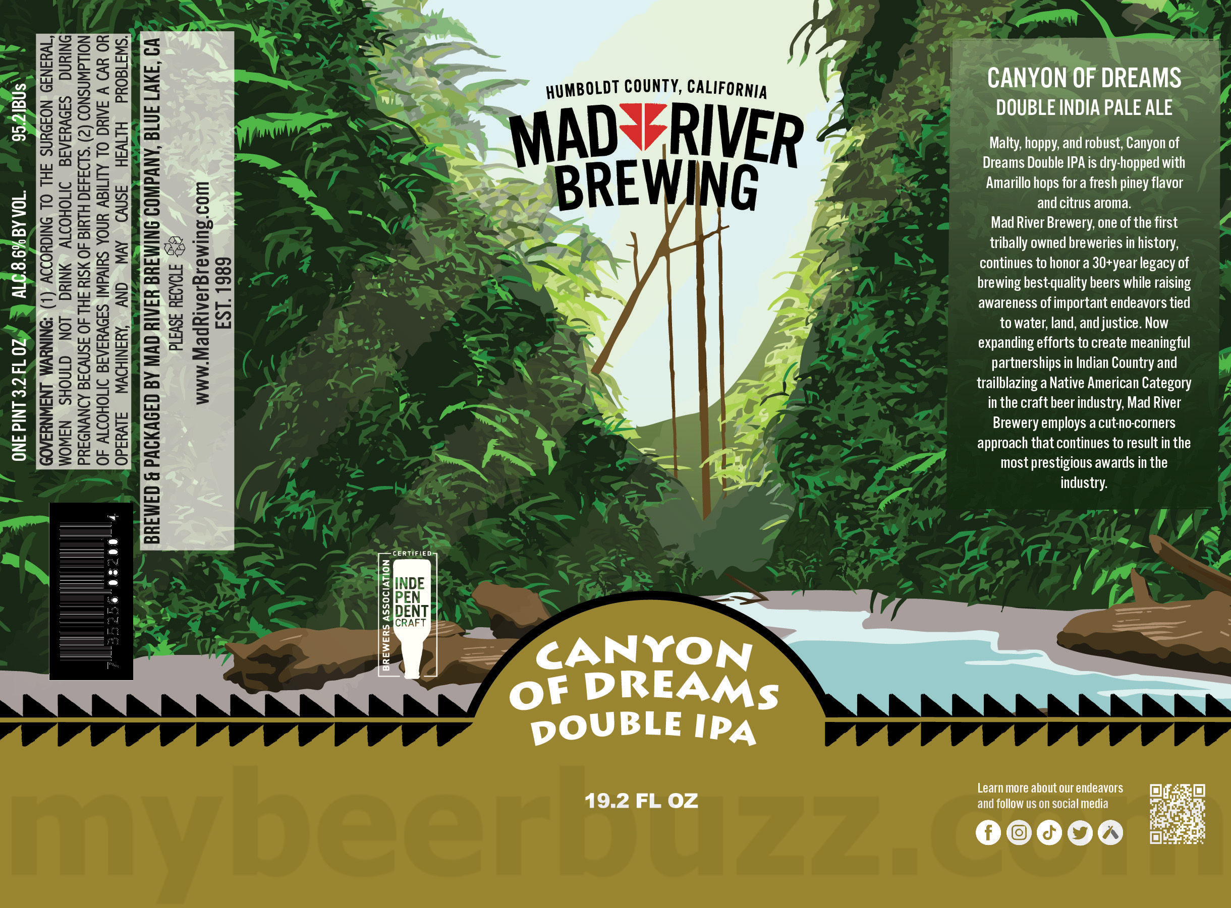 Mad River Updating Jamaica Red & Steelhead Cans / Historic State Park IPA / Canyon Of Dreams / Maize Goddess 29 apostMBB 3911