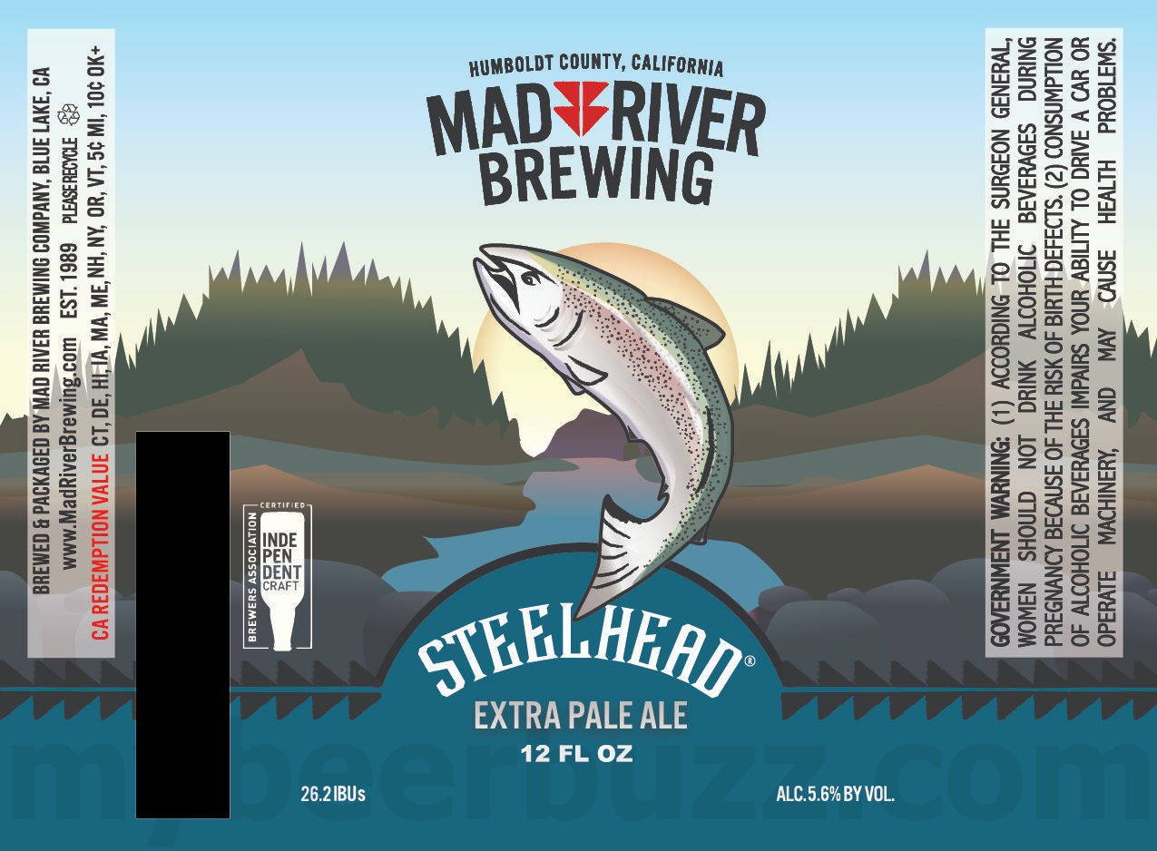 Mad River Updating Jamaica Red & Steelhead Cans / Historic State Park IPA / Canyon Of Dreams / Maize Goddess 33 apostMBB 3915