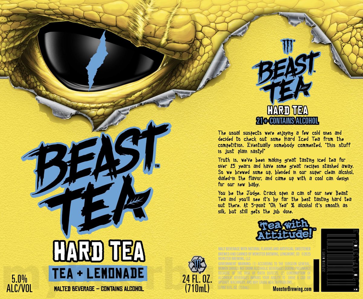 Monster Brewing / Oskar Blues Adding Beast Tea Original, Peach, Green Tea & Lemonade 17 apostMBB 4090