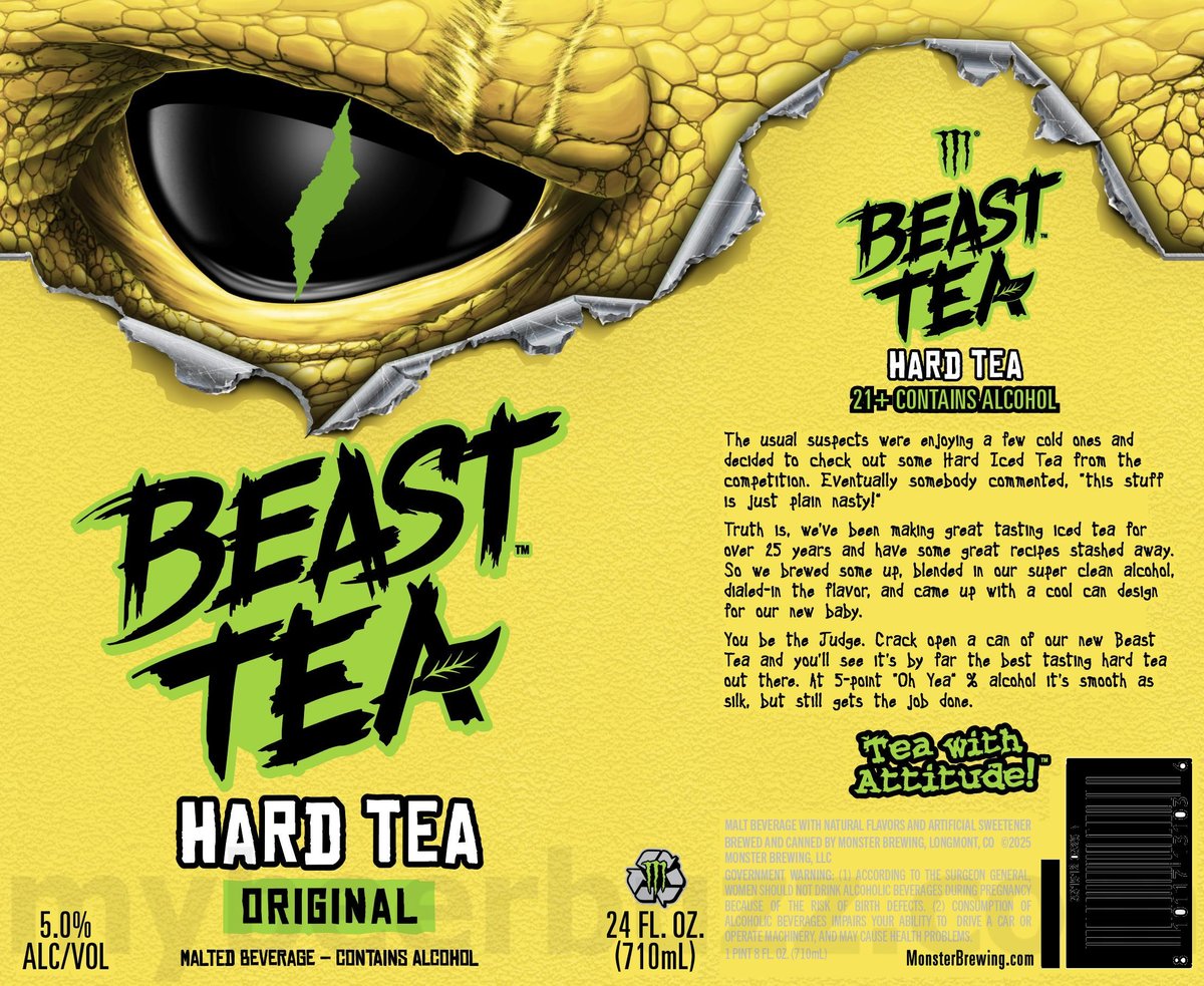 Monster Brewing / Oskar Blues Adding Beast Tea Original, Peach, Green Tea & Lemonade 18 apostMBB 4091