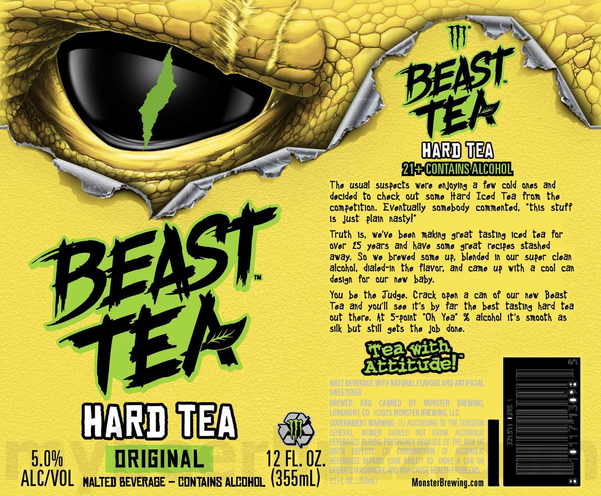 Monster Brewing / Oskar Blues Adding Beast Tea Original, Peach, Green Tea & Lemonade 19 apostMBB 4092